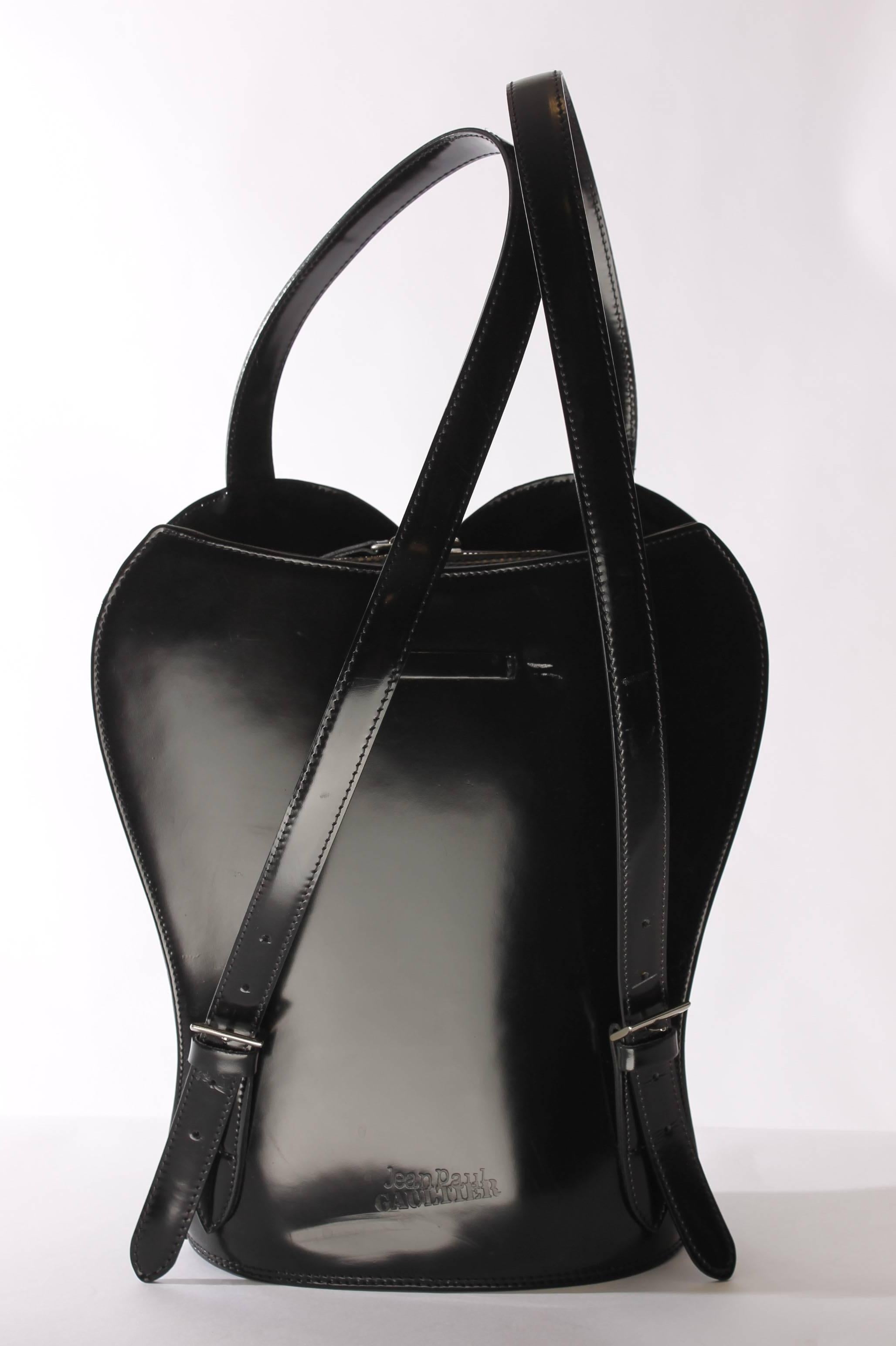 Jean Paul Gaultier Bustier Backpack - shiny black leather 1998 3