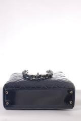 Chanel Mini Shopper Tote Bag - blue patent caviar leather