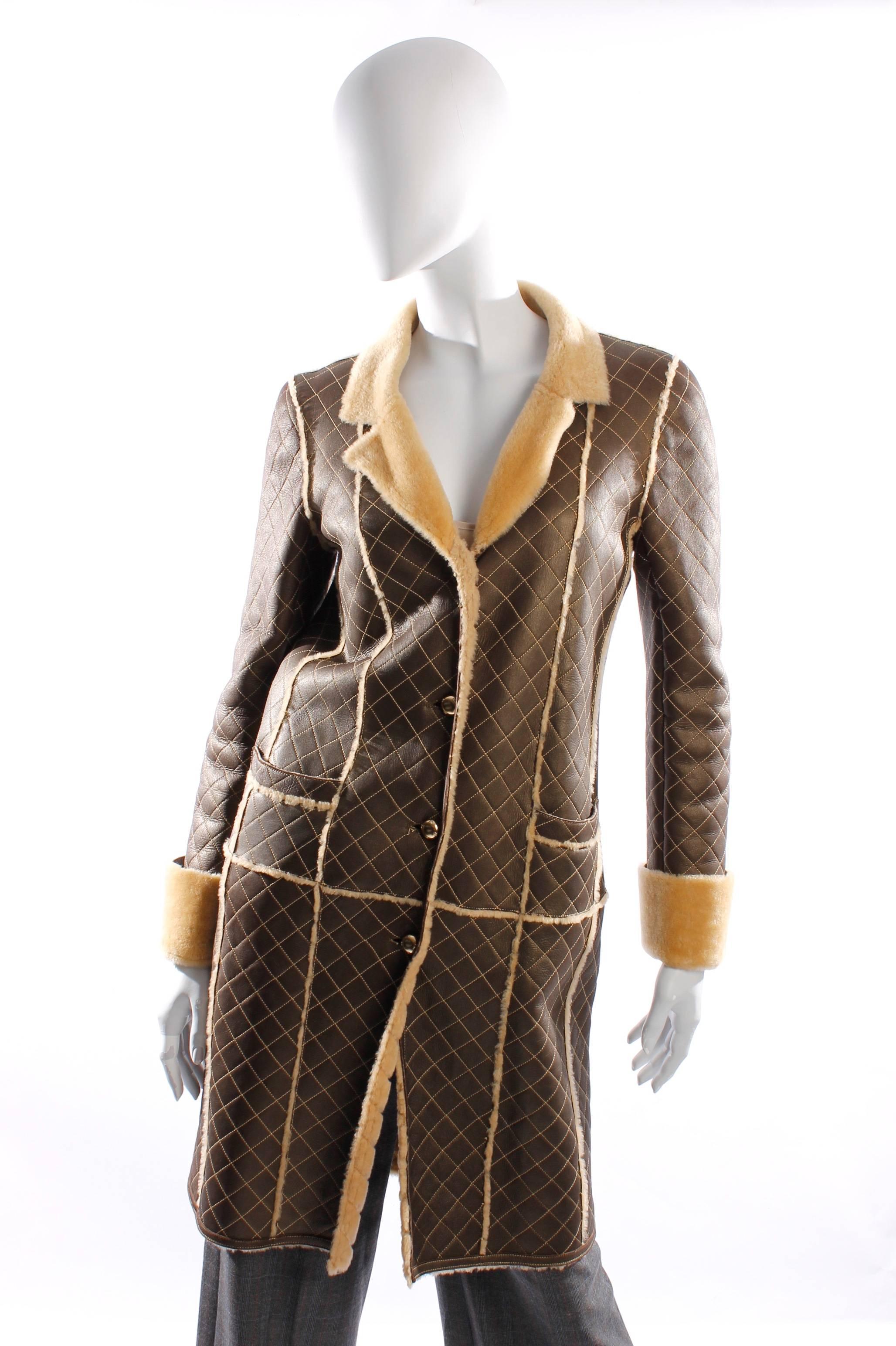 Women's Chanel Lammy Coat - brown/gold