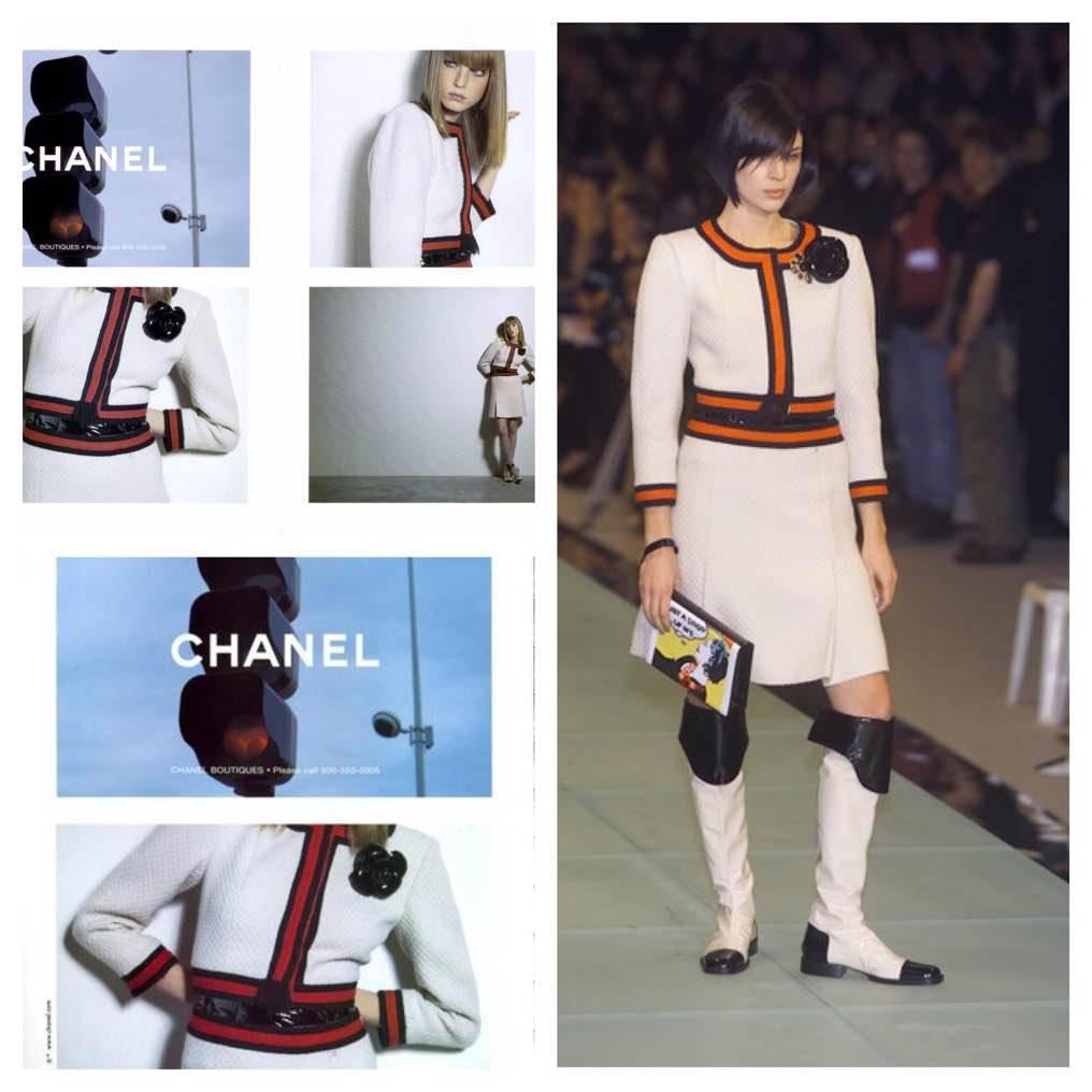 Chanel 4-pcs Suit - cream/red/black wool 2
