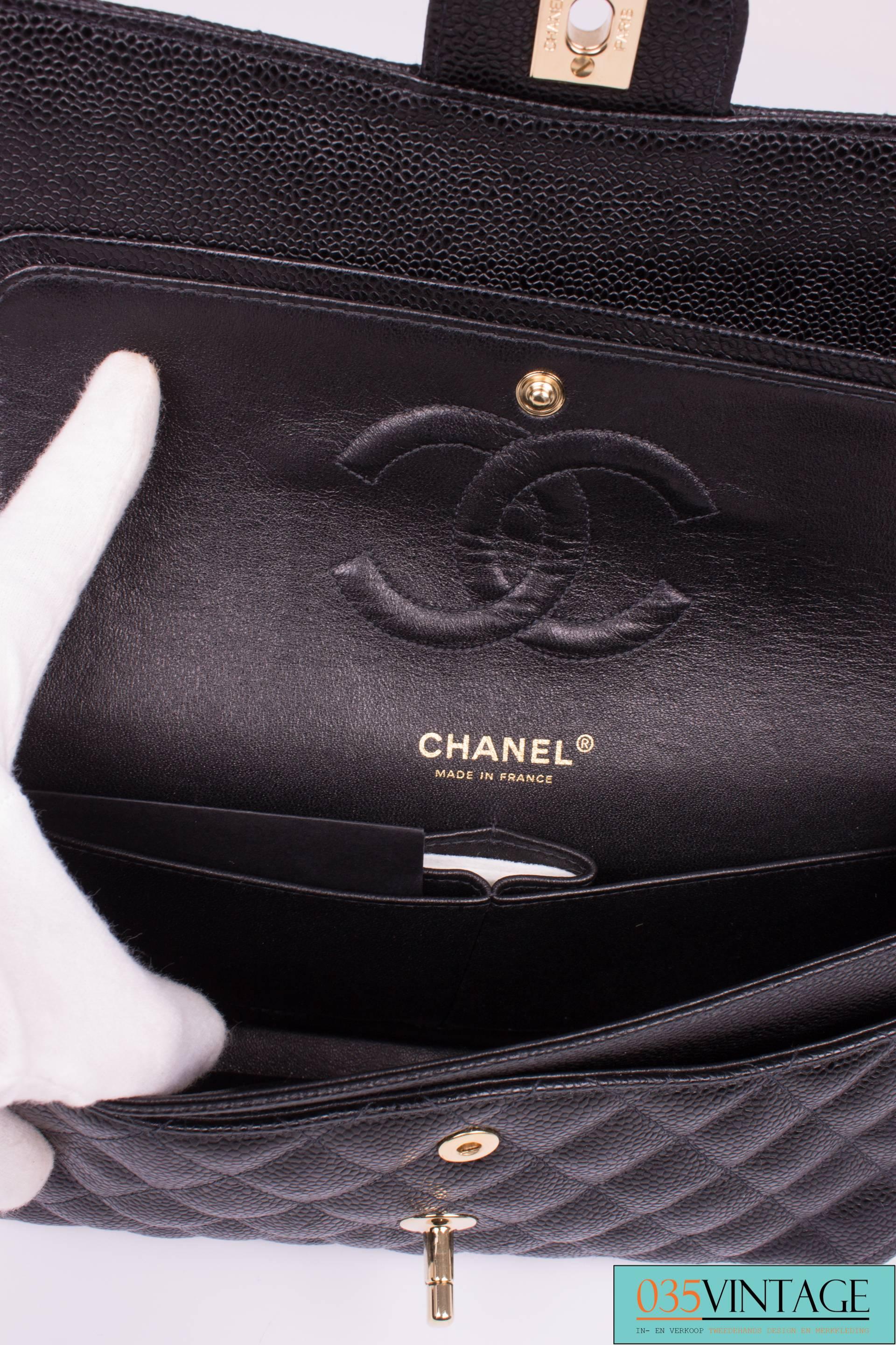 chanel 2.55 black caviar
