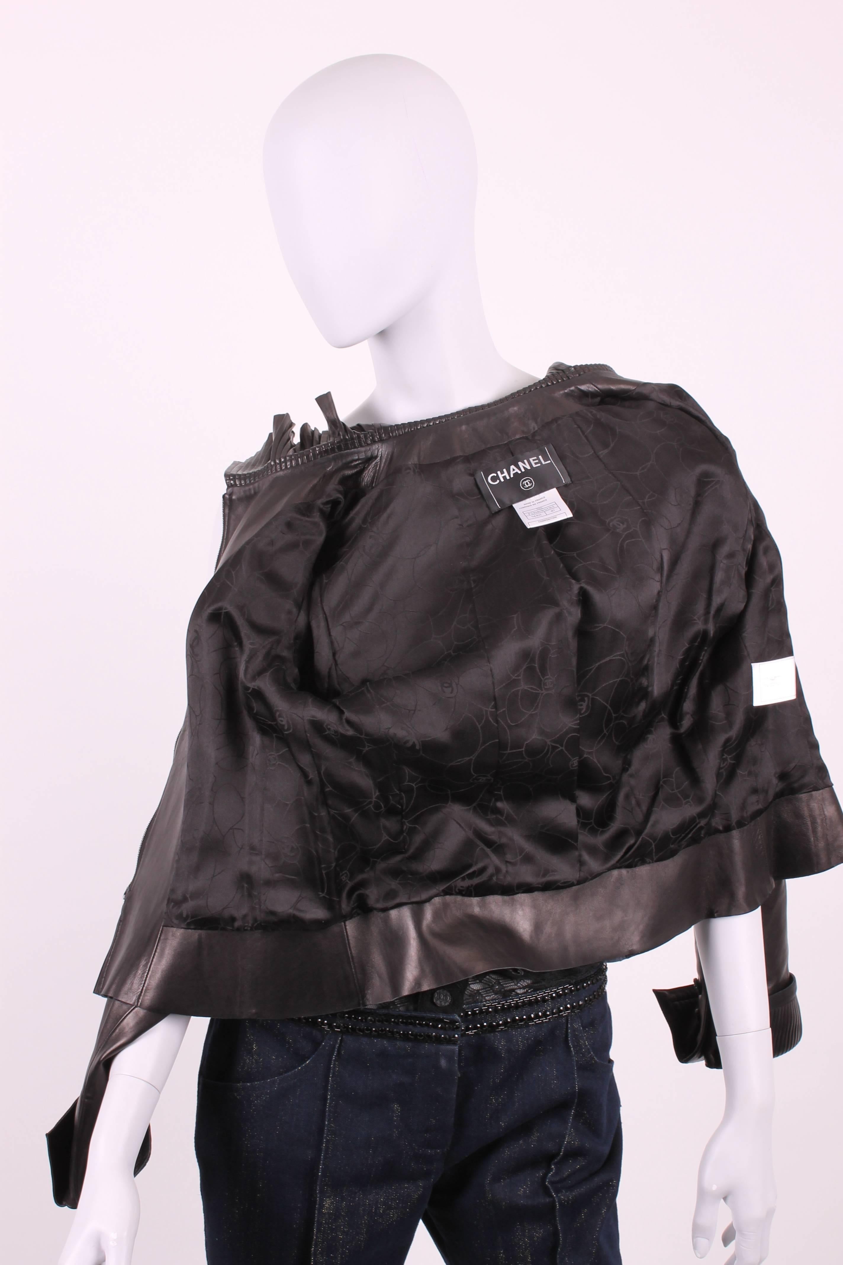 Chanel Leather Jacket - black In Excellent Condition In Baarn, NL