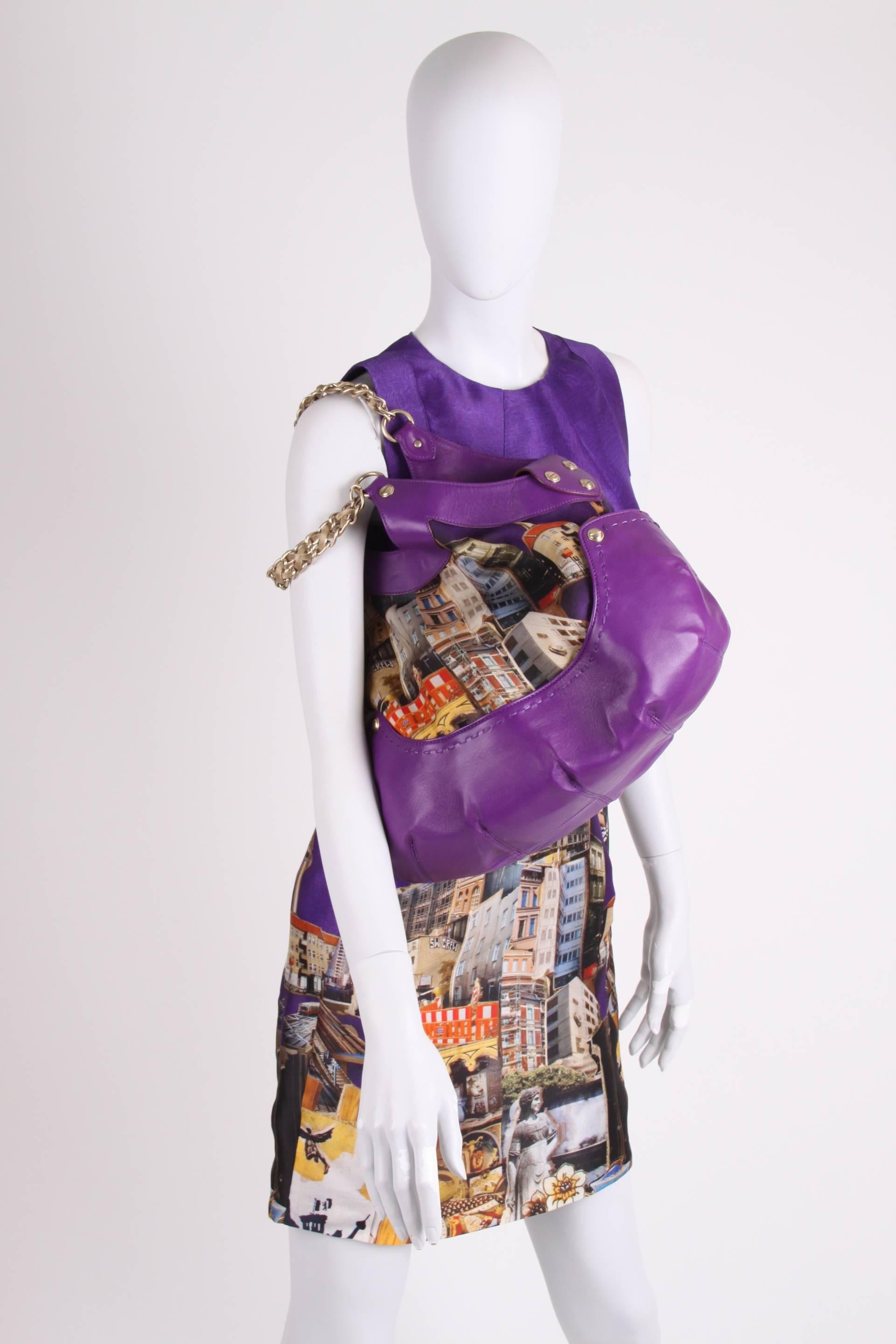 Versace & Tim Roeloffs Art Print Silk Dress - purple 1