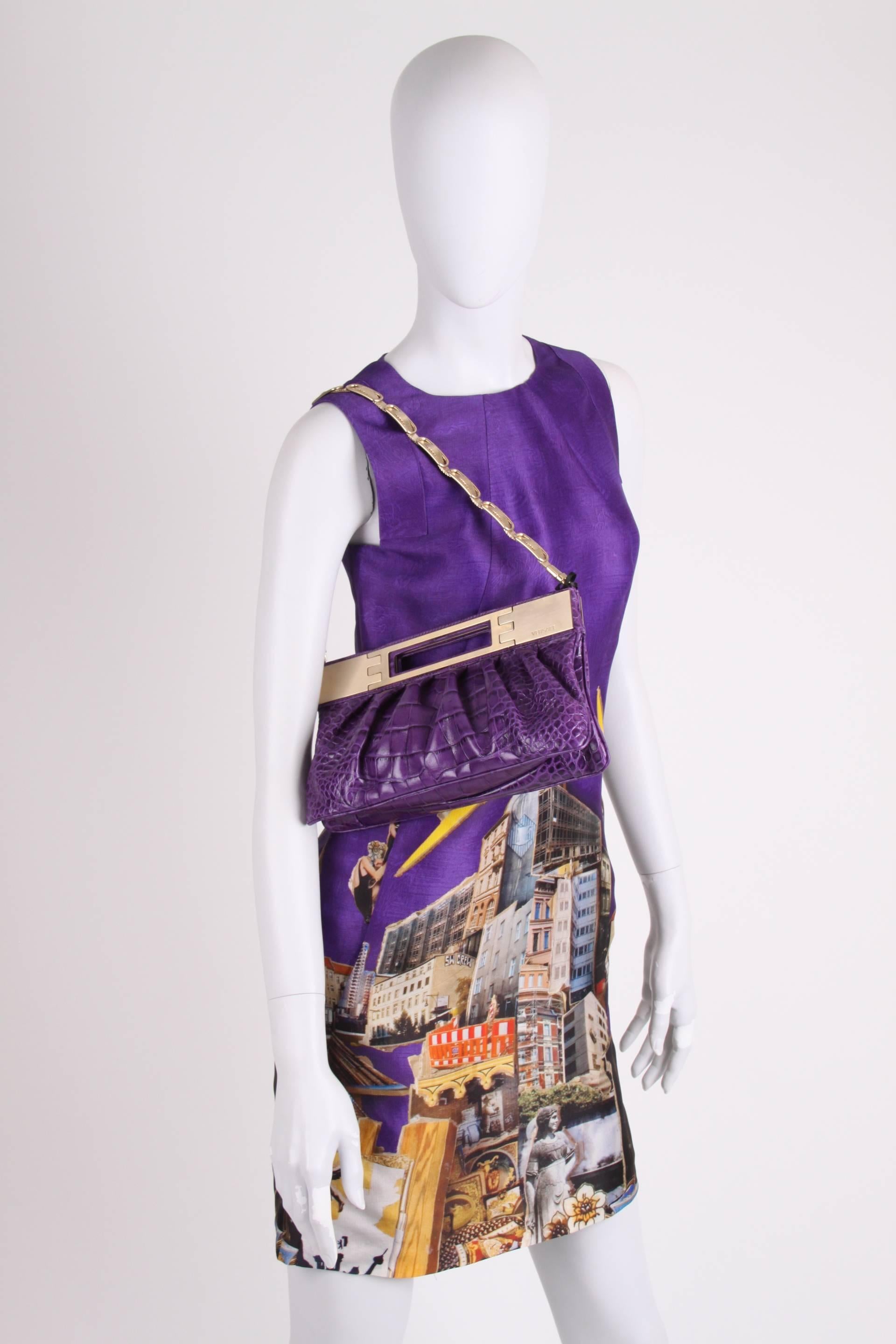 Versace & Tim Roeloffs Art Print Silk Dress - purple 2