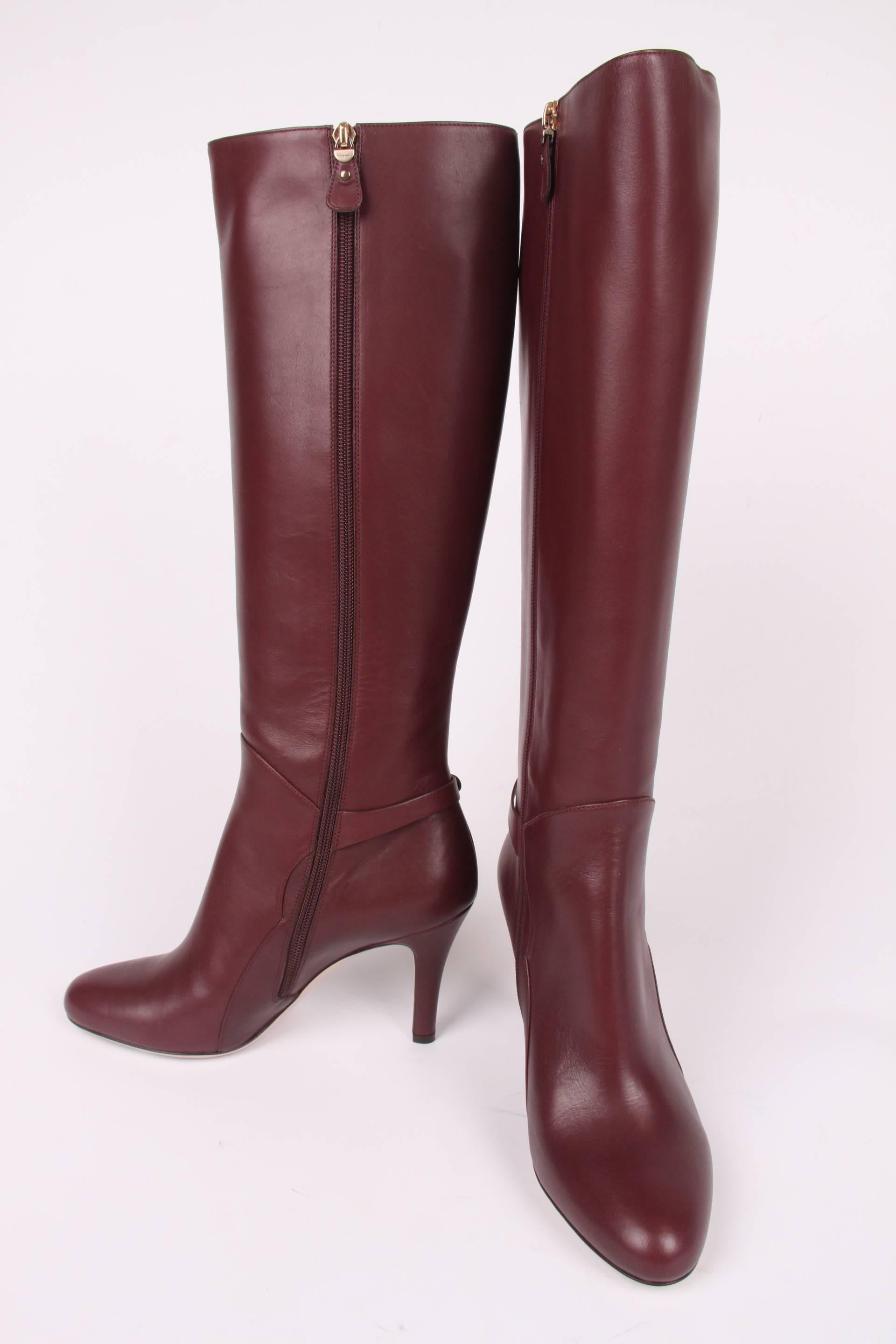 Salvatore Ferragamo Clementina Knee-high Boots - burgundy 1