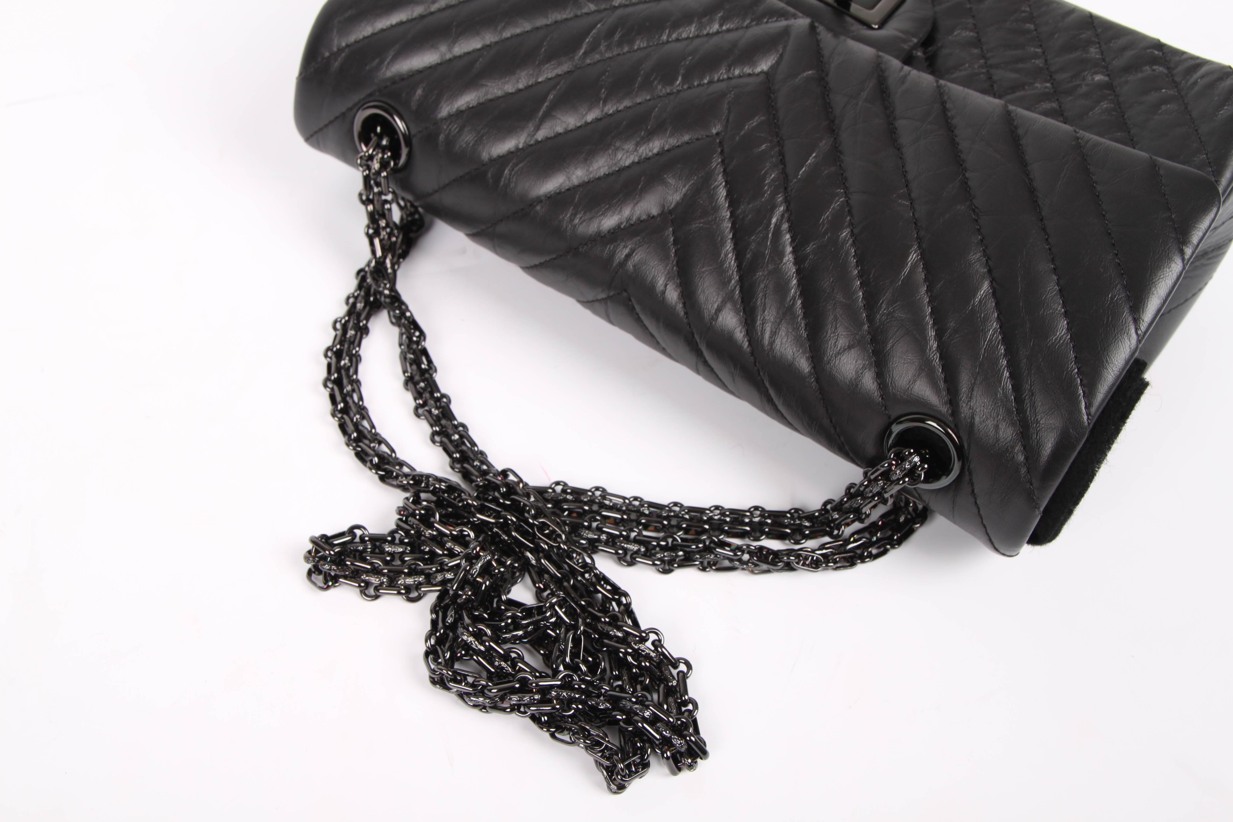 Chanel 2.55 Reissue Chevron 224 Flap Bag - So Black 1