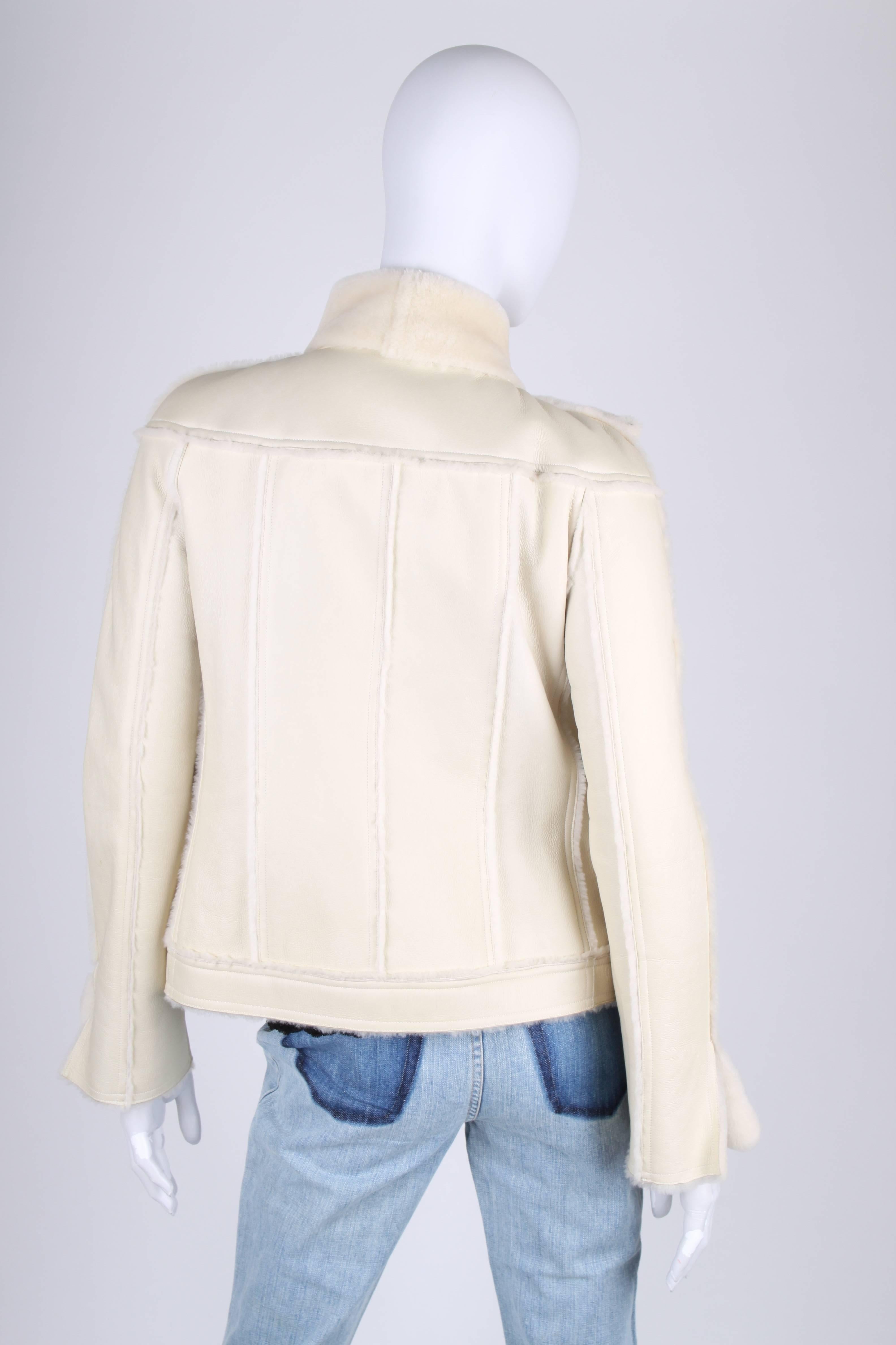Beige Chanel Lammy Coat - off-white For Sale