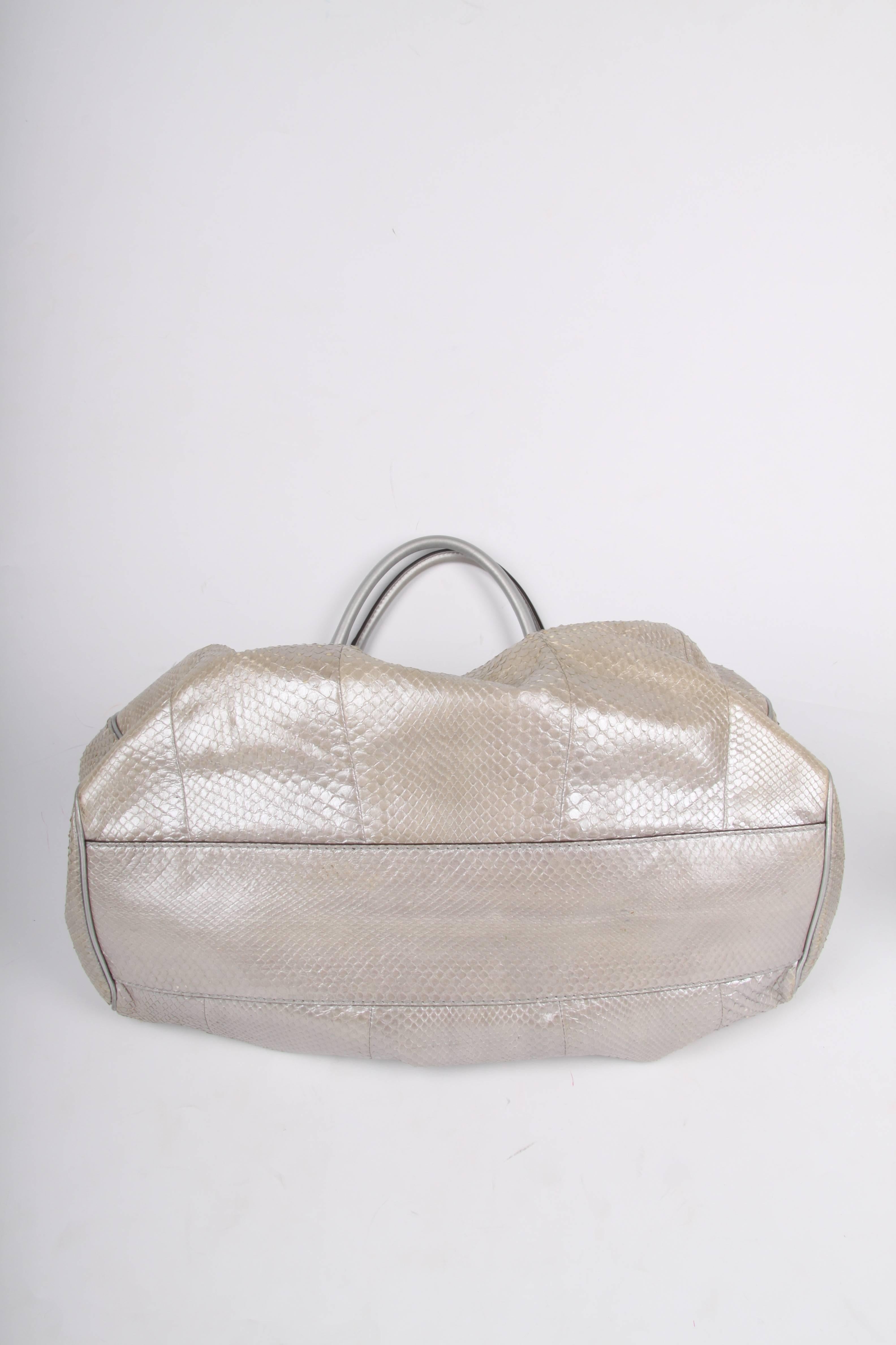 Silver Gucci Sukey Tote Bag Python Large - silver For Sale