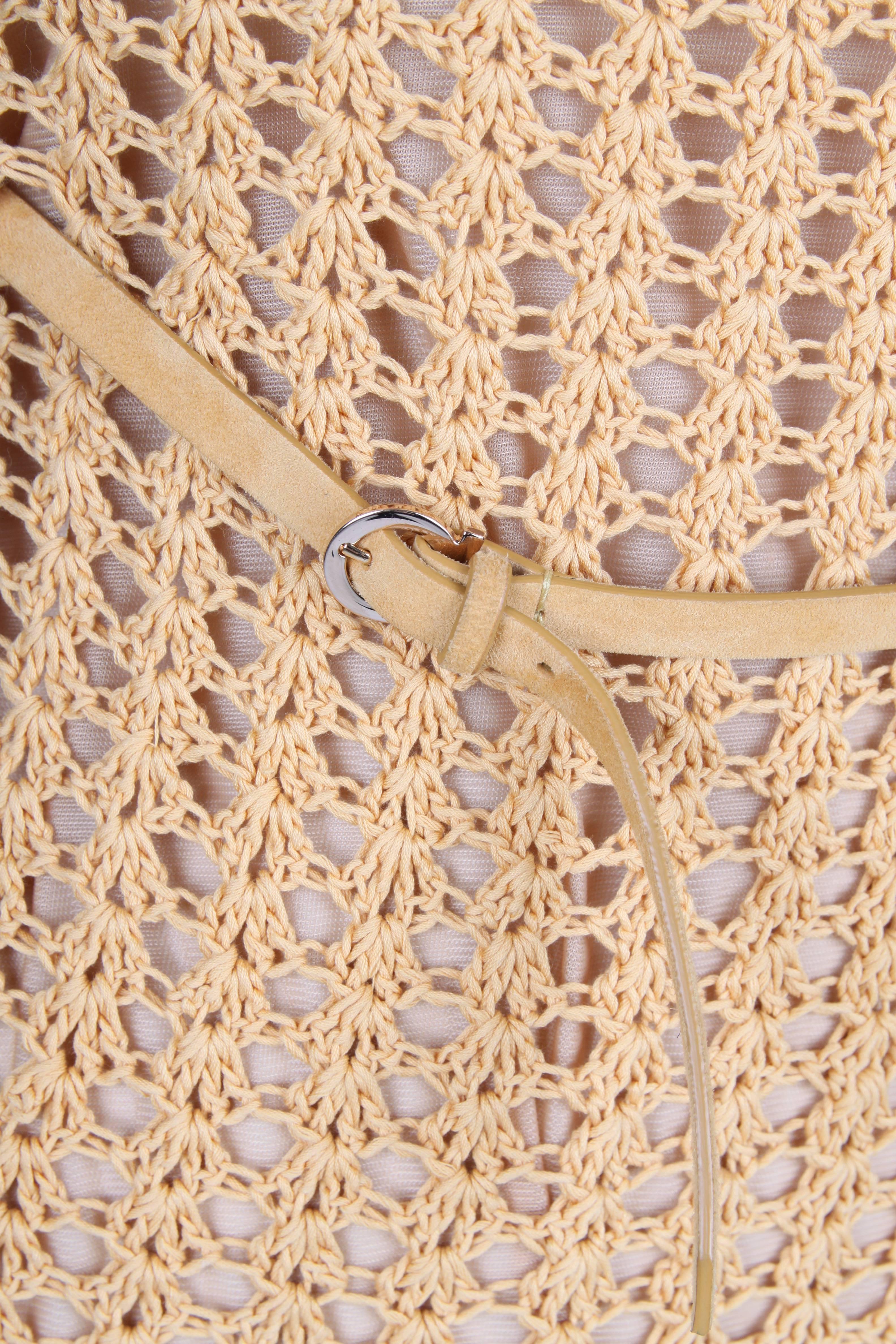 Women's Salvatore Ferragamo Knitted Cotton Dress - mustard For Sale