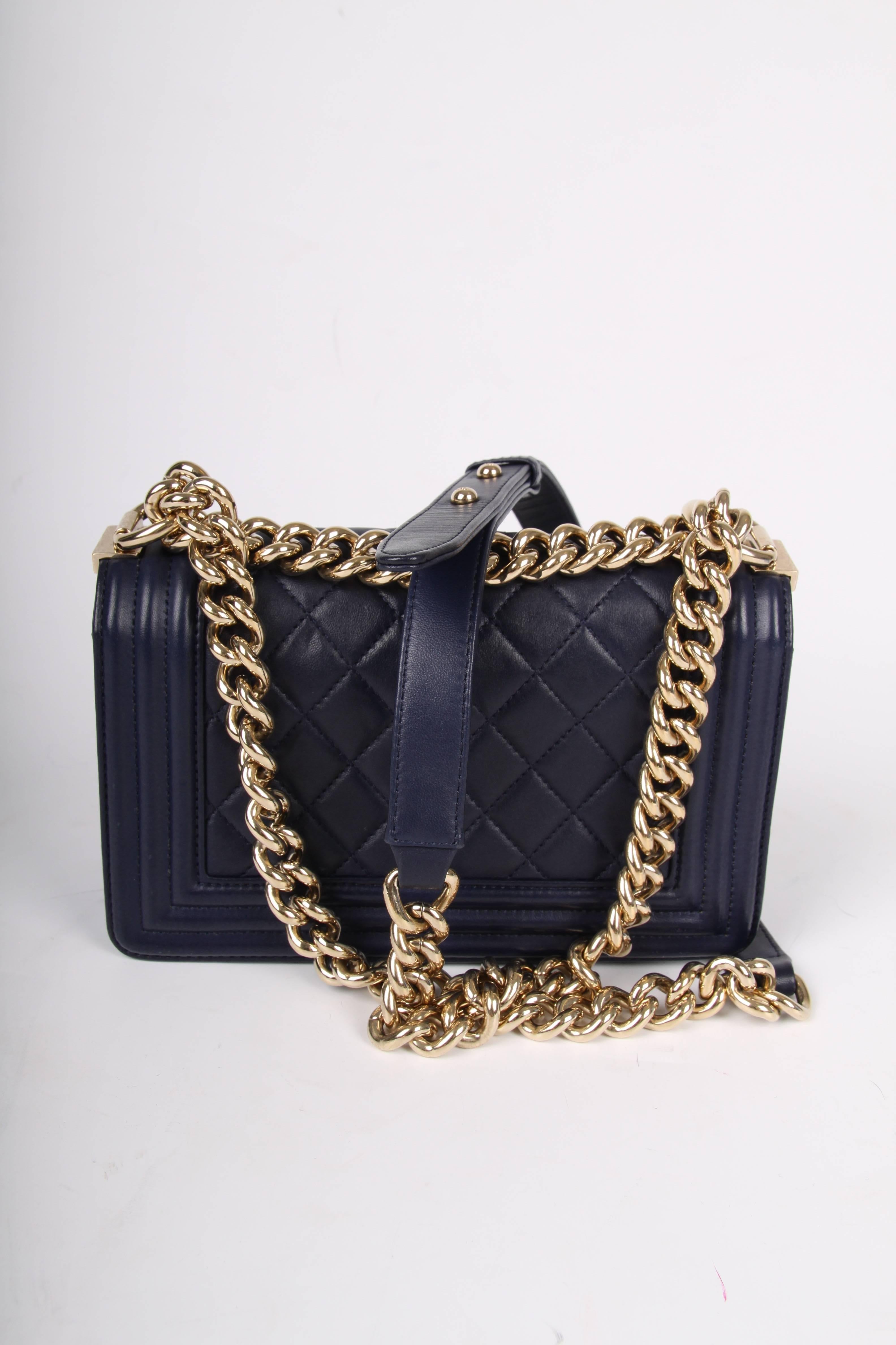 Black Chanel Boy Bag Mini - blue