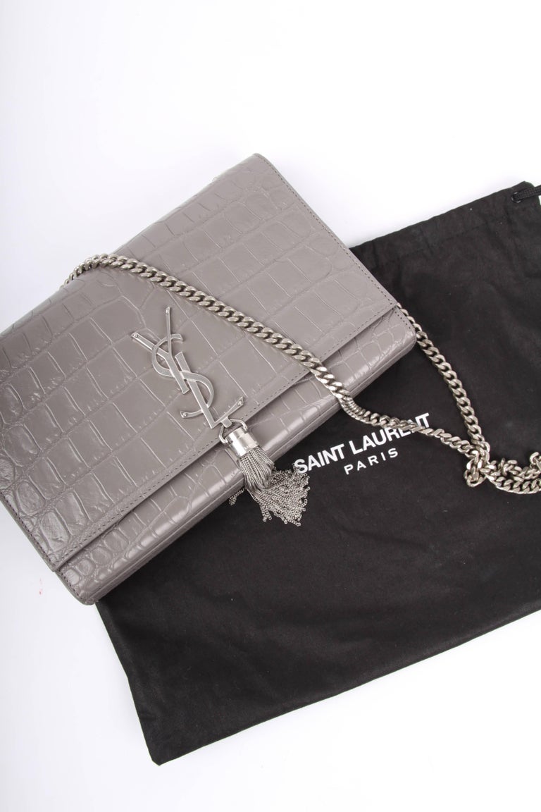 Yves Saint Laurent YSL Monogram Kate Medium Shoulder Bag taupe at