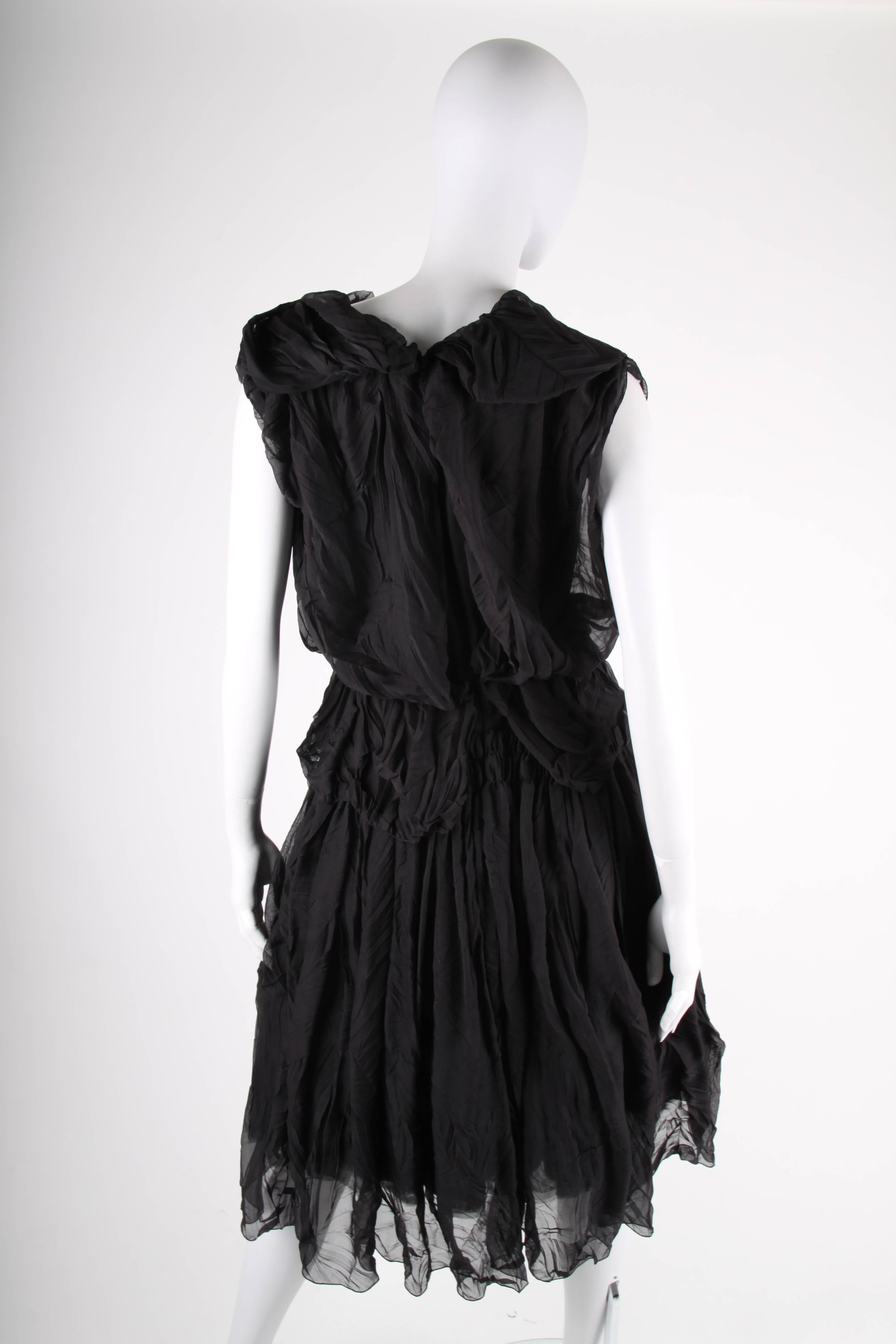 Black Chanel Silk Dress 2000A - black