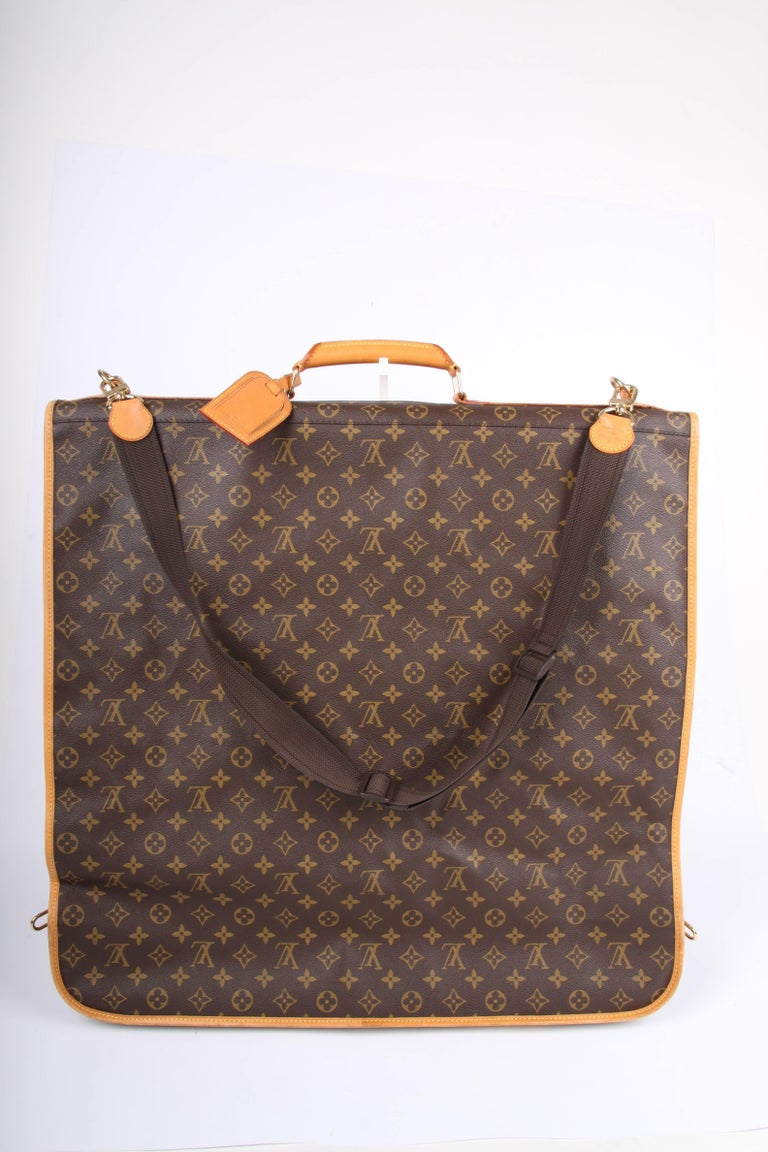 Louis Vuitton Monogram Canvas Garment Carrier Bag 5 hangers - brown at 1stdibs