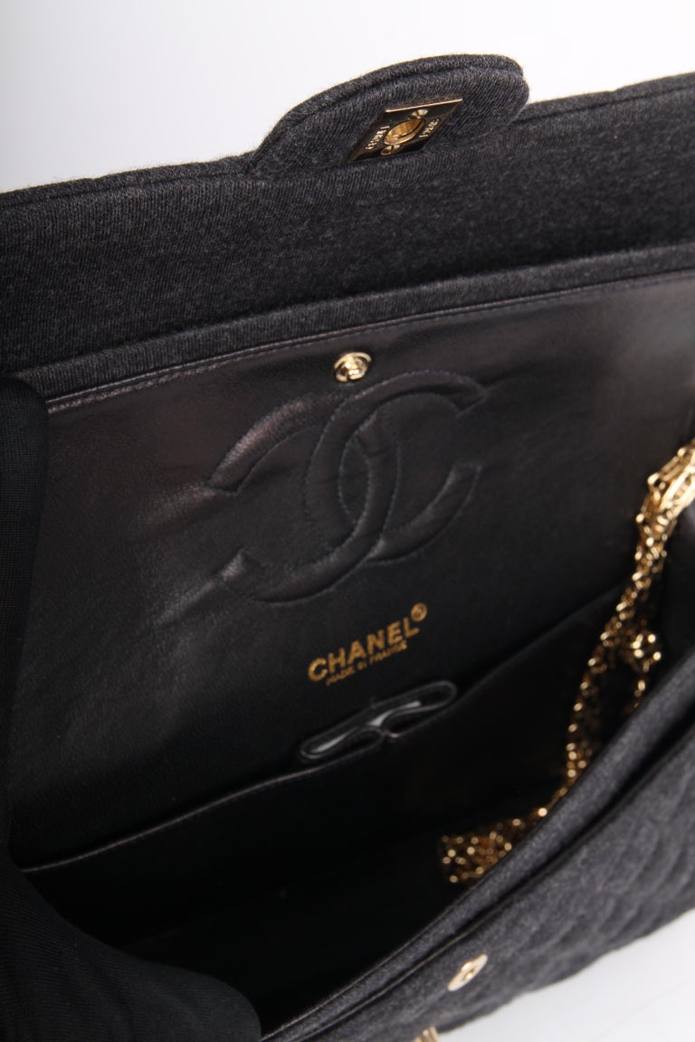 Chanel 2.55 Reissue Medium Double Flap Bag Jersey dark grey at