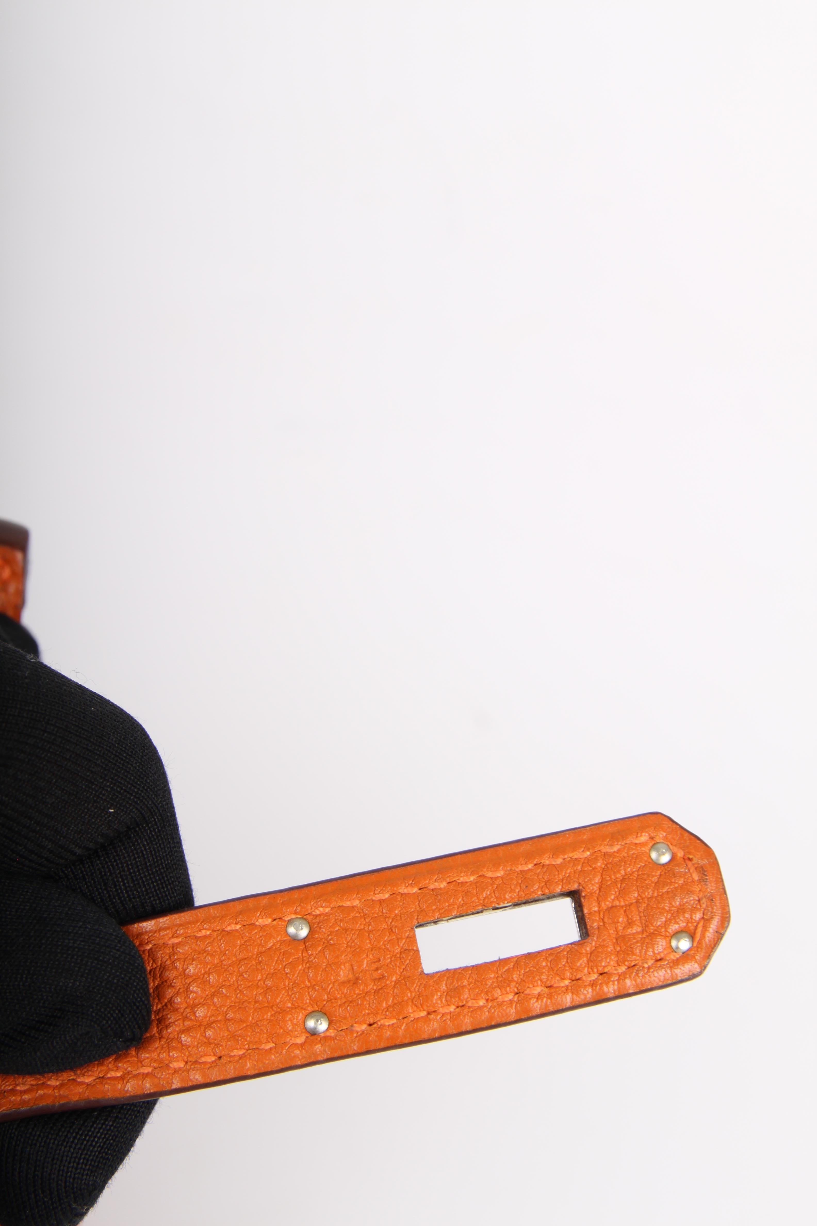 Orange Hermes Birkin Bag 35 Togo Potiron - silvertone hardware
