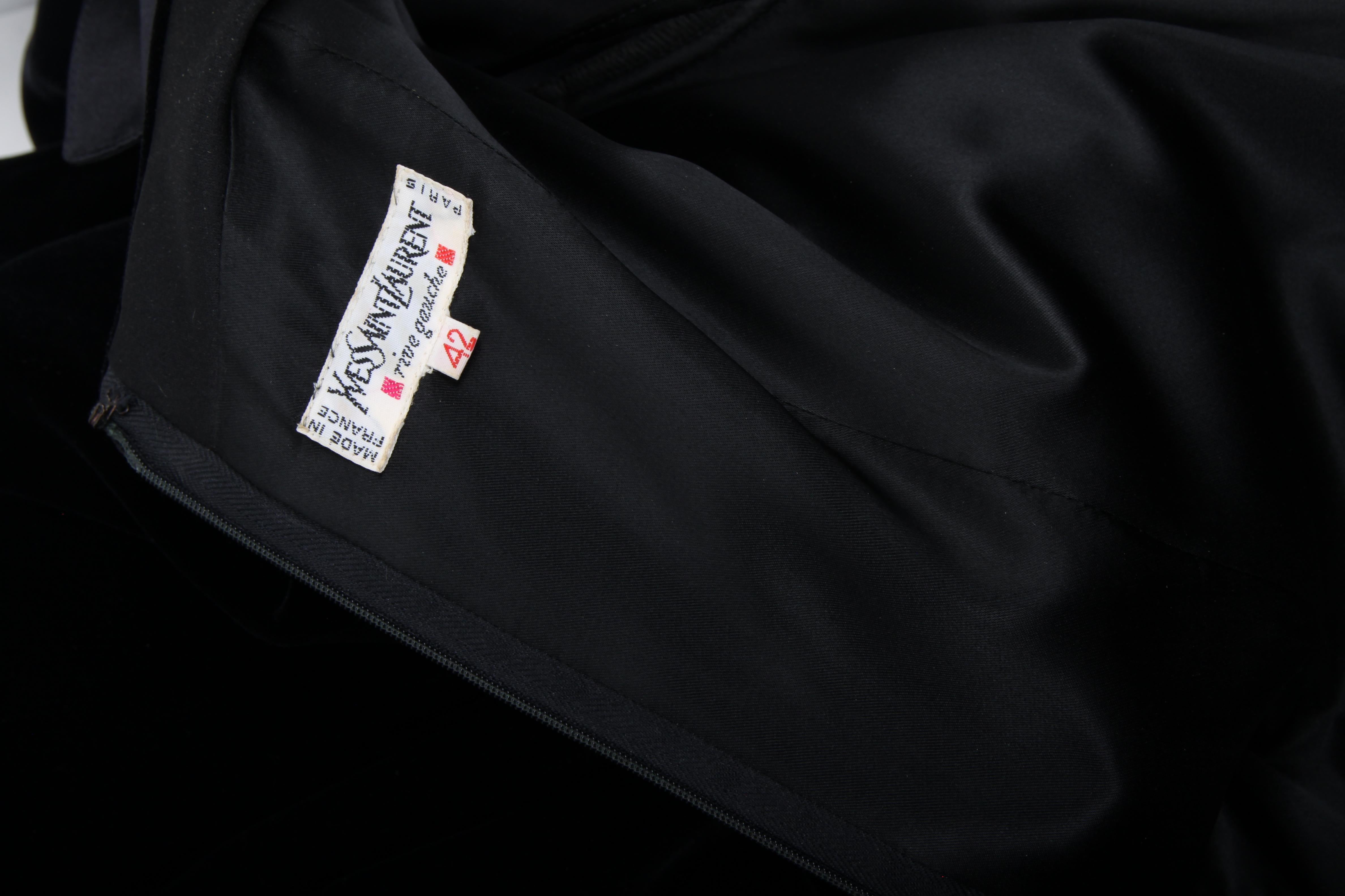 Yves Saint Laurent Rive Gauche Vintage Velvet Dres - black 1