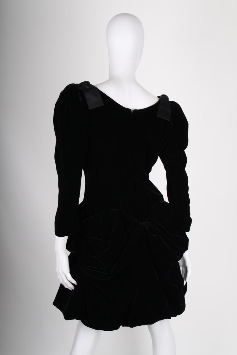 Yves Saint Laurent Rive Gauche Vintage Velvet Dres - black at 1stDibs