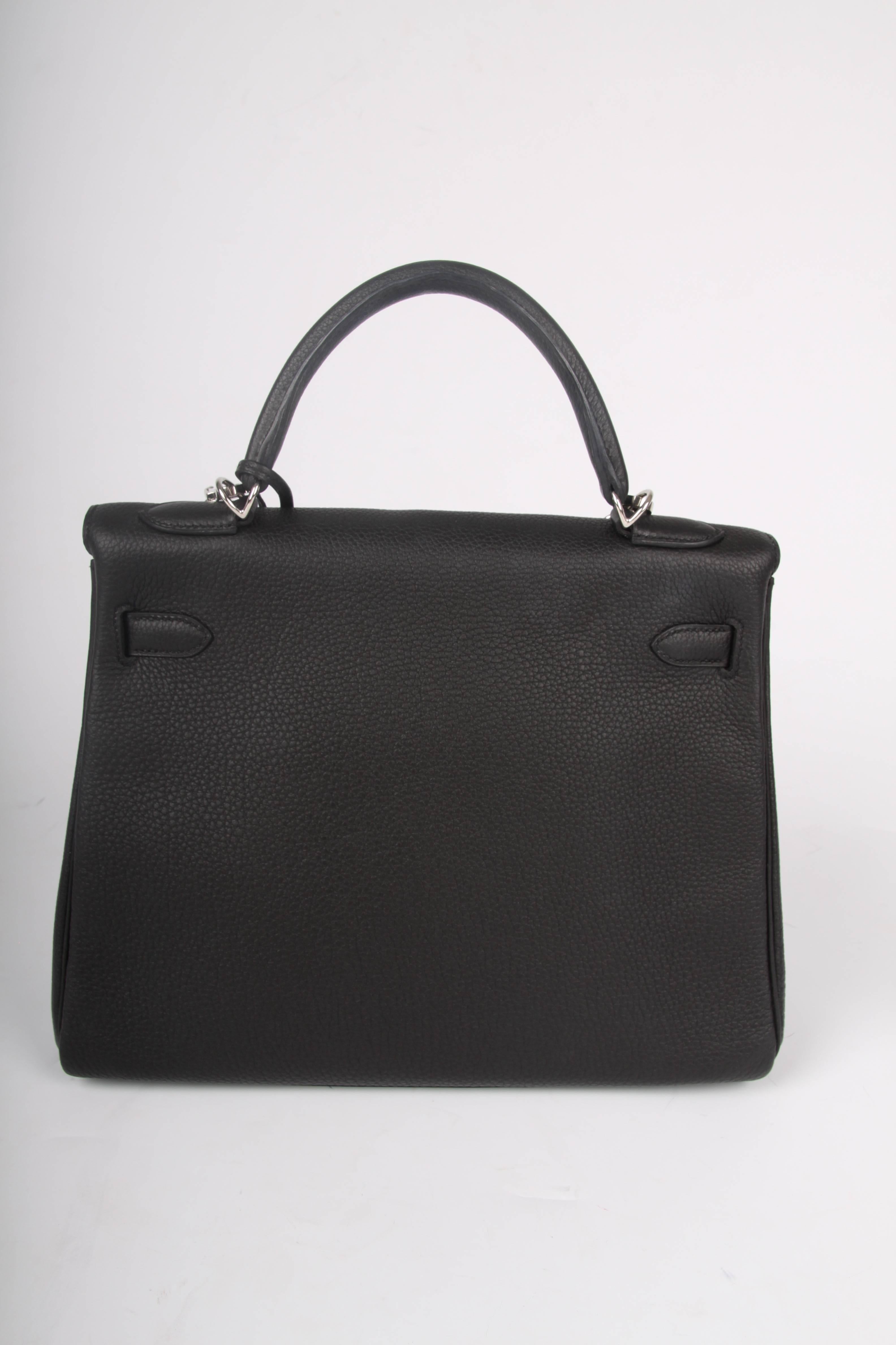 Hermes black Kelly 32 Togo Leather Bag, 2017 2