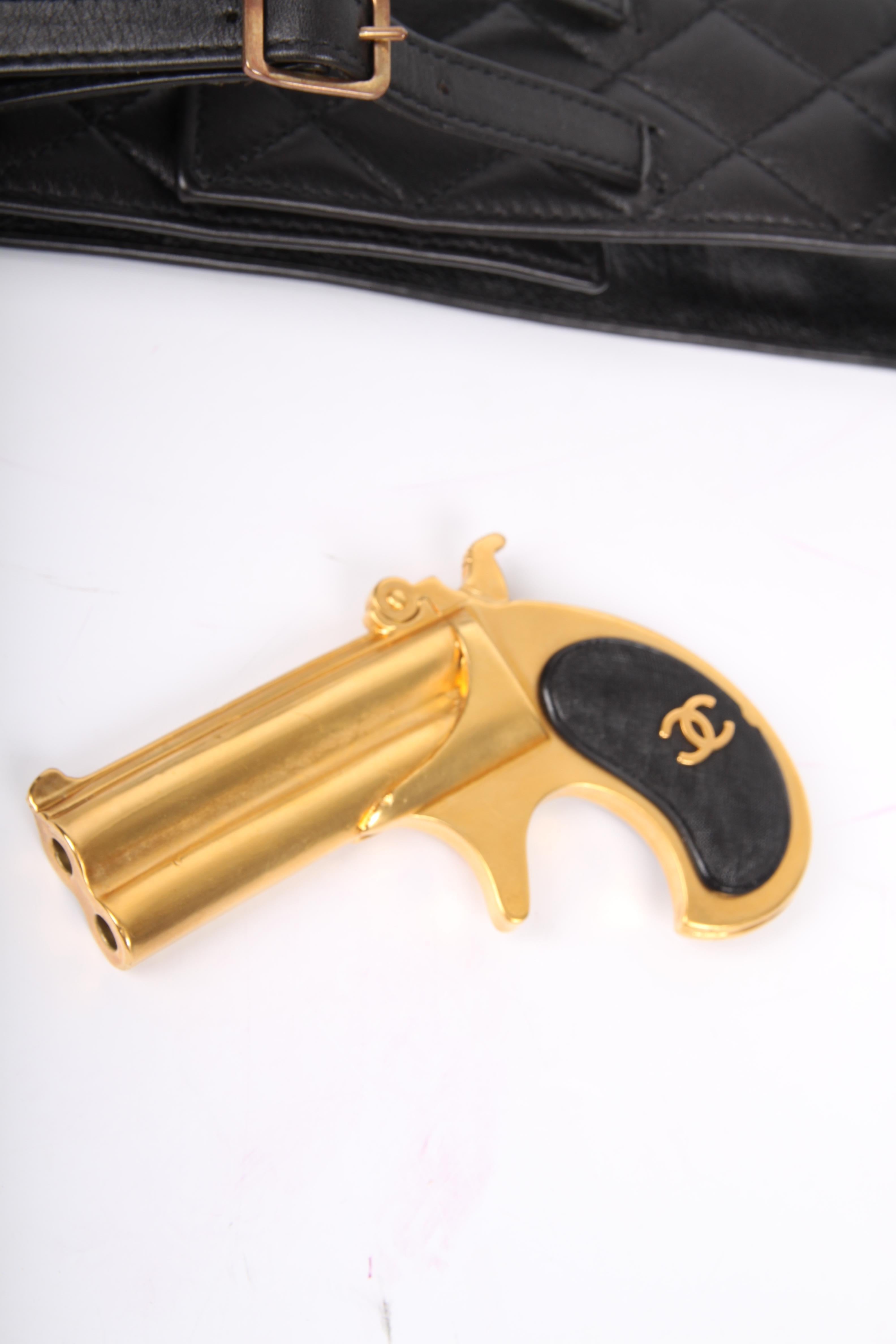 Women's or Men's Chanel Vintage black Shot Gun Belt