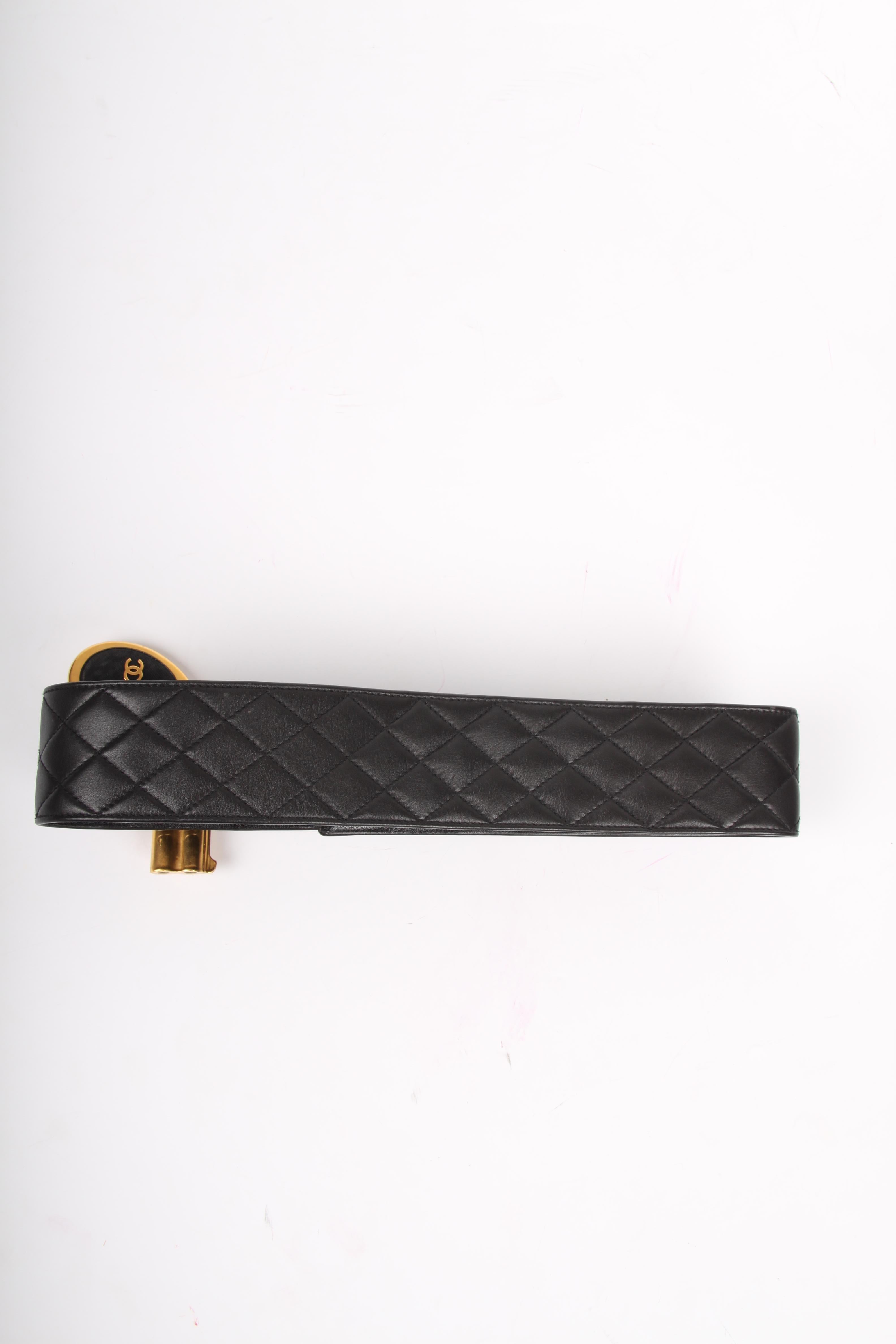 Chanel Vintage black Shot Gun Belt In Good Condition In Baarn, NL