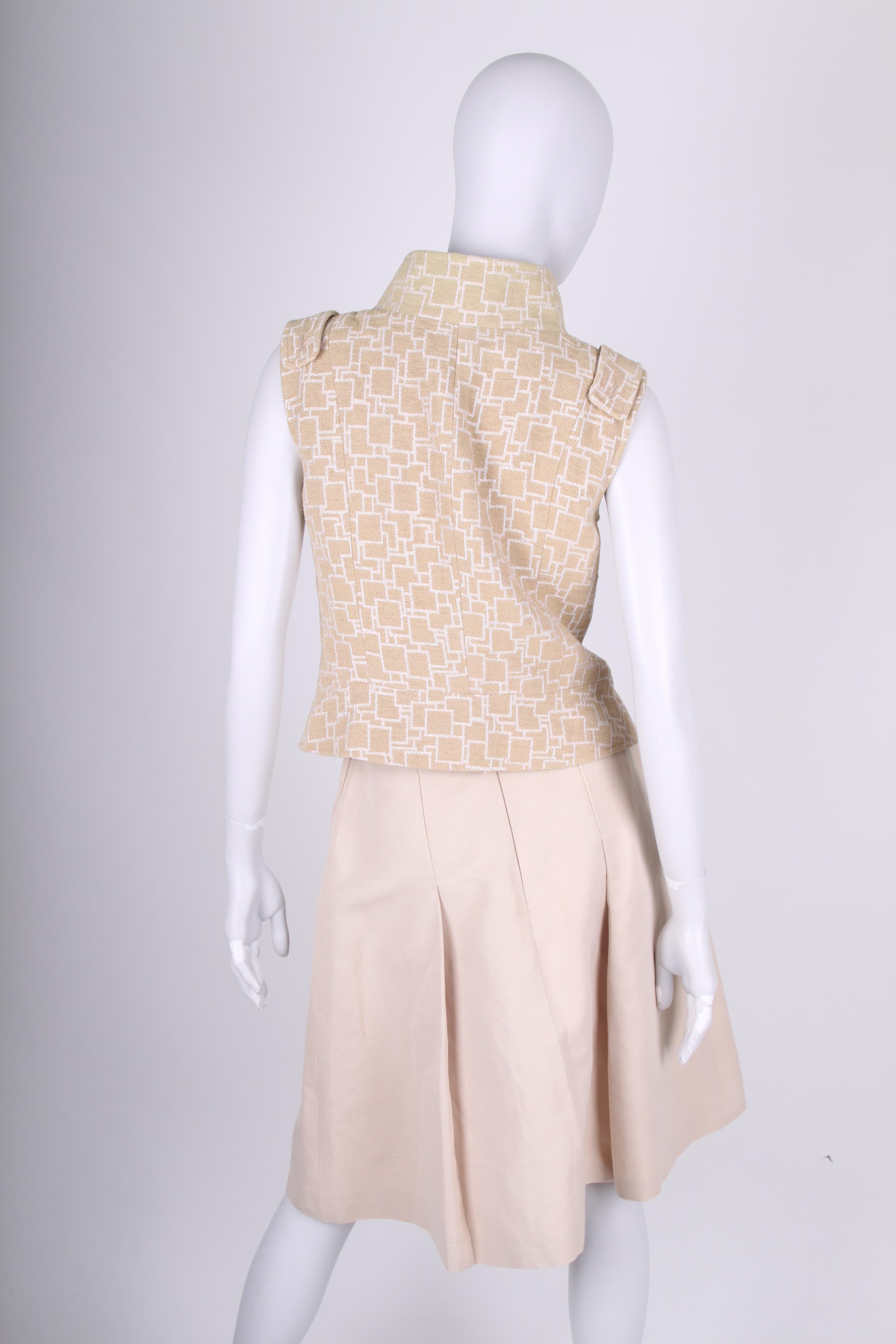 Chanel 2-pcs Suit Bodywarmer & Skirt - beige 2001 For Sale 1