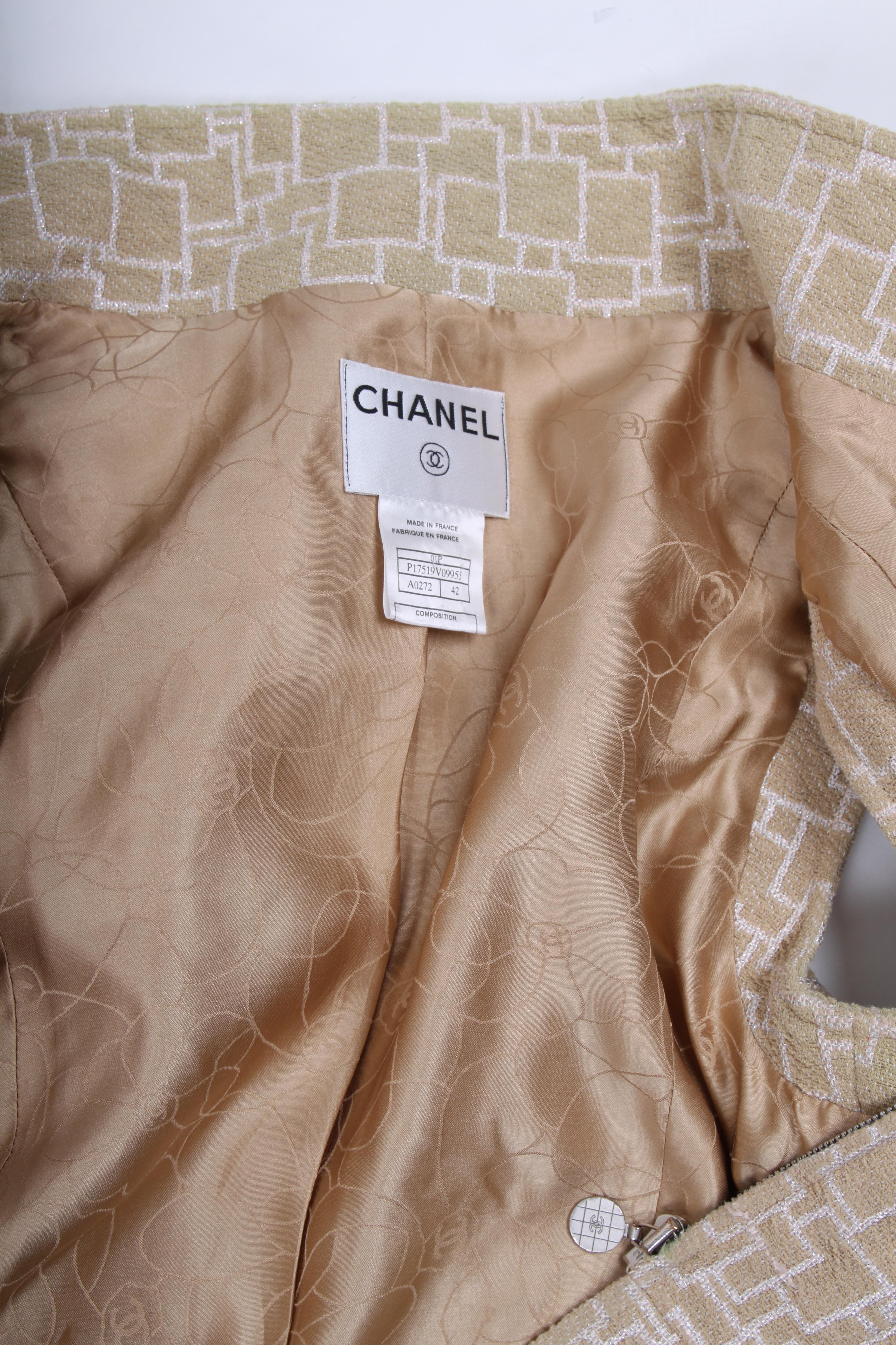 Beige Chanel 2-pcs Suit Bodywarmer & Skirt - beige 2001 For Sale