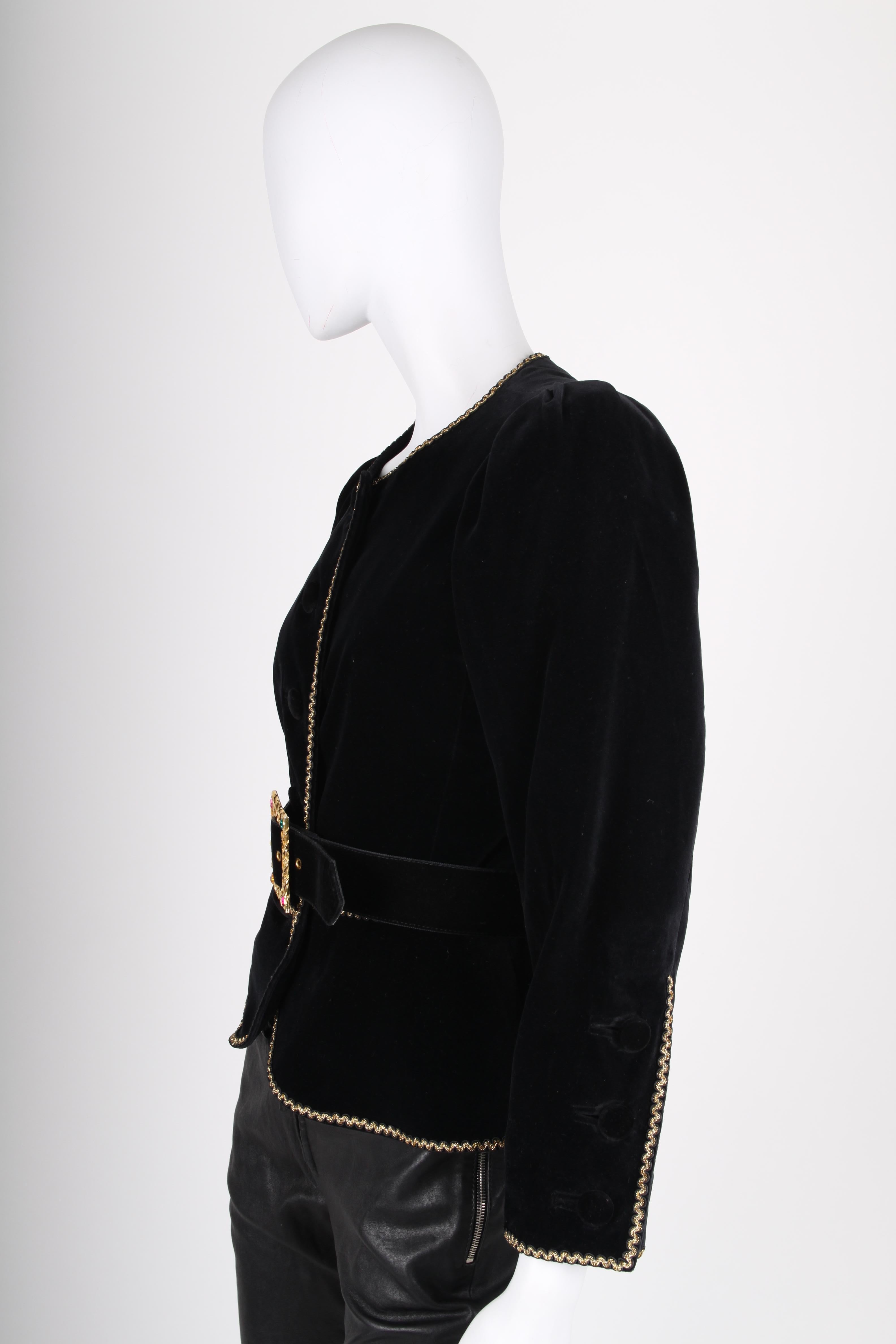Women's Yves Saint Laurent Rive Gauche Vintage Velvet Jacket - black For Sale