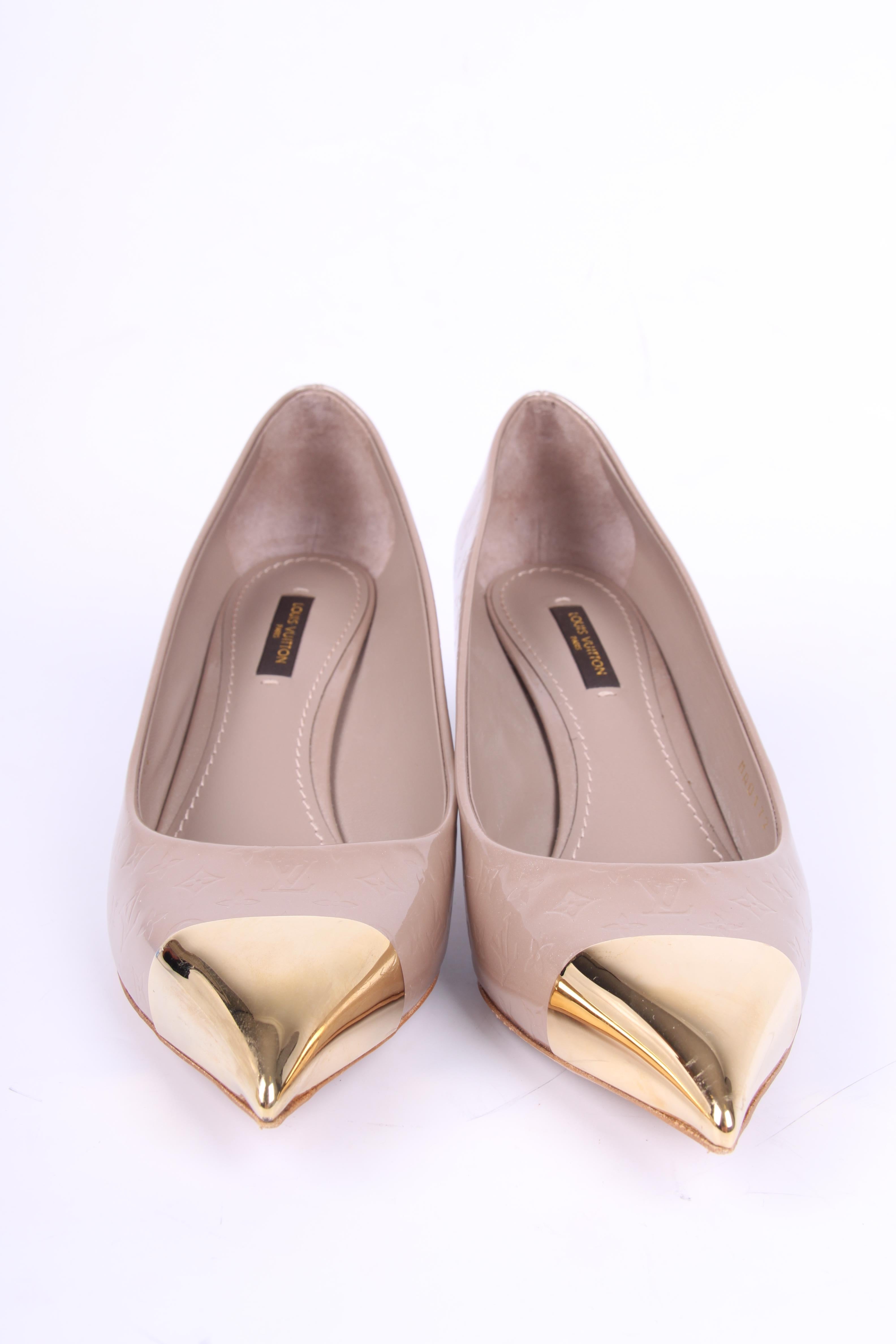Louis Vuitton Monogram Patent Leather Shoes - taupe In Good Condition In Baarn, NL