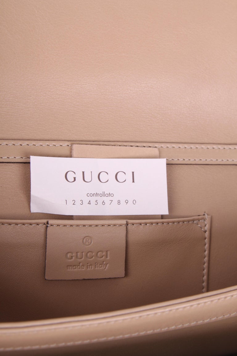 Gucci Tigrette Evening Bag Clutch - beige nubuck at 1stDibs