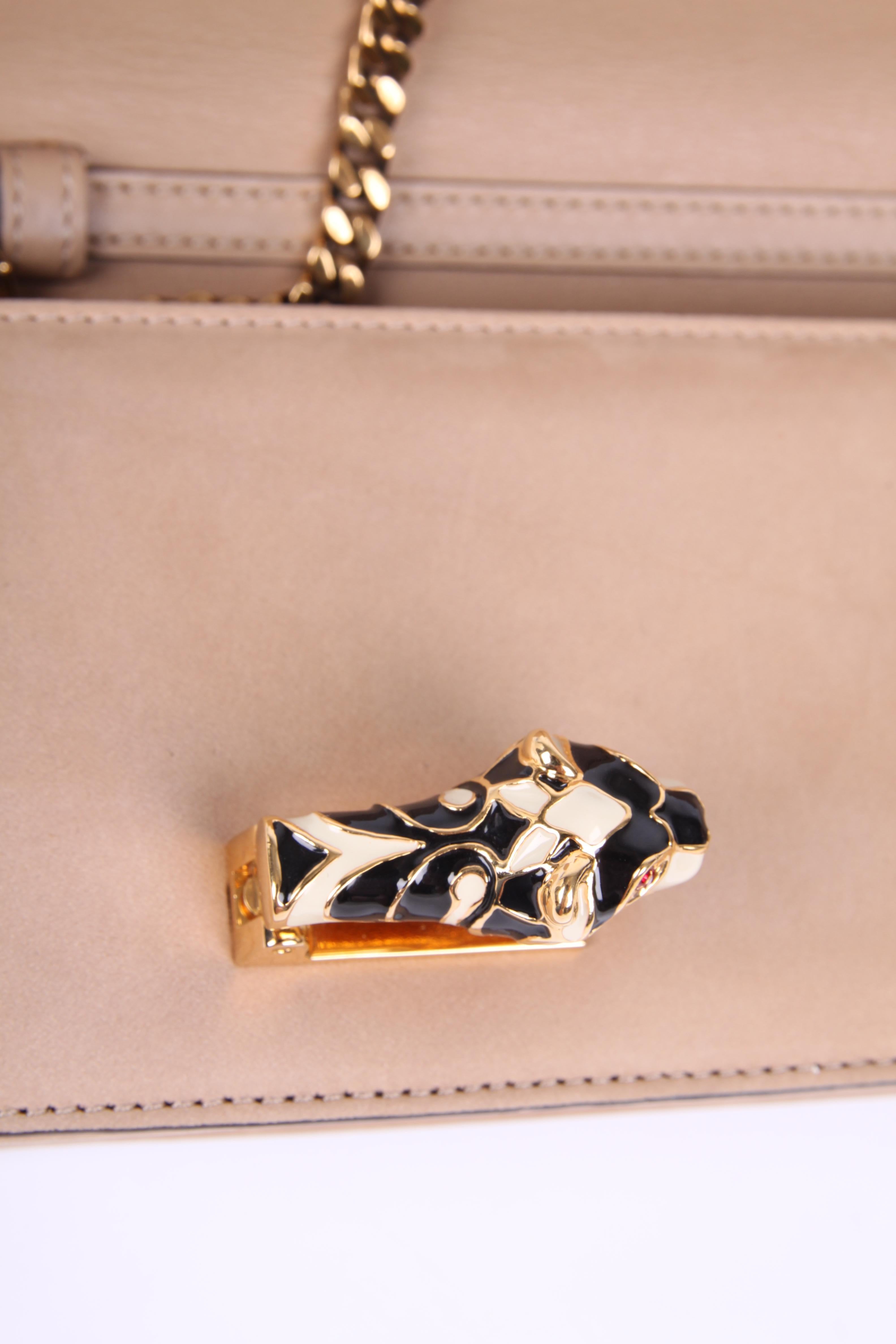 Gucci Tigrette Evening Bag Clutch - beige nubuck In Excellent Condition In Baarn, NL