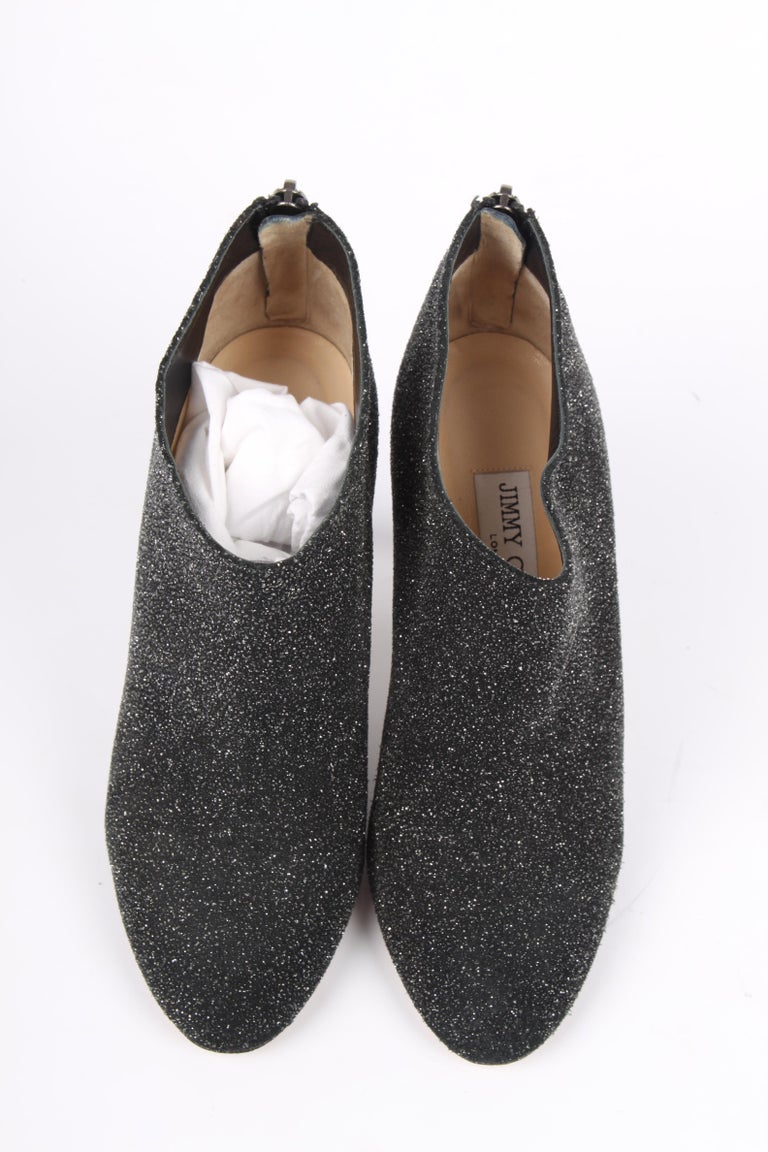 Jimmy Choo Glitter Ankle Boots black at 1stDibs