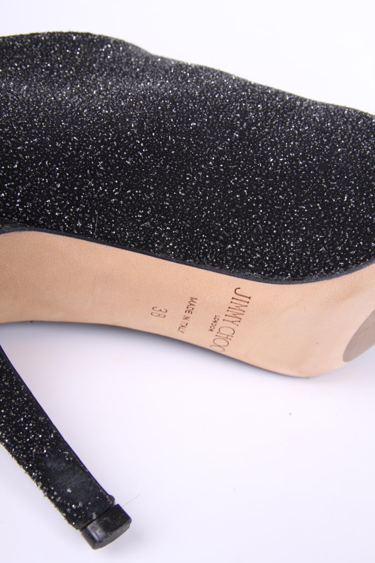 Jimmy Choo Glitter Ankle Boots black at 1stDibs