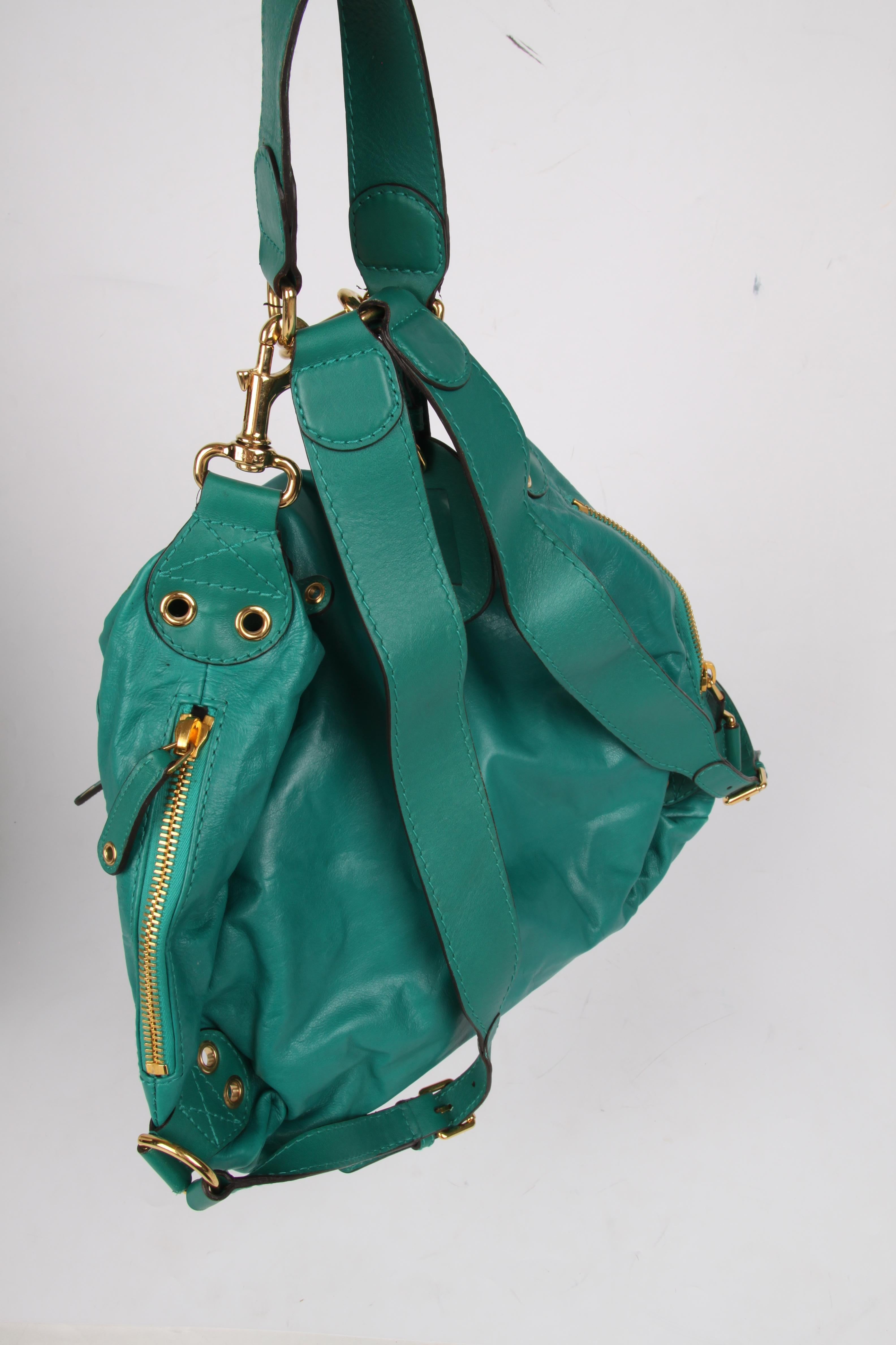 Green Gucci Darwin Convertible Medium Backpack Leather Bag - green For Sale