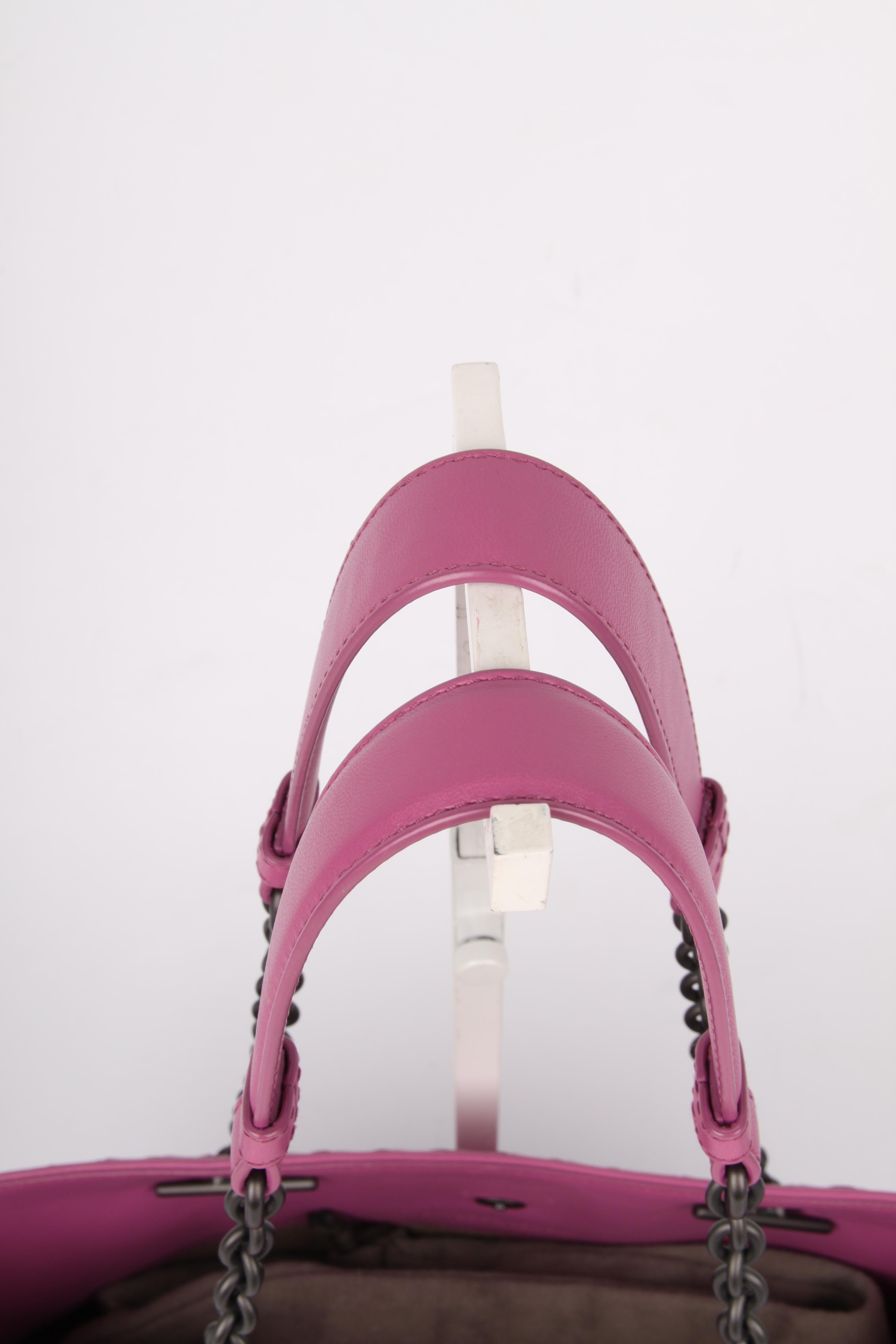 Bottega Veneta Intrecciato Double Chain Shoulder Bag - purple 3