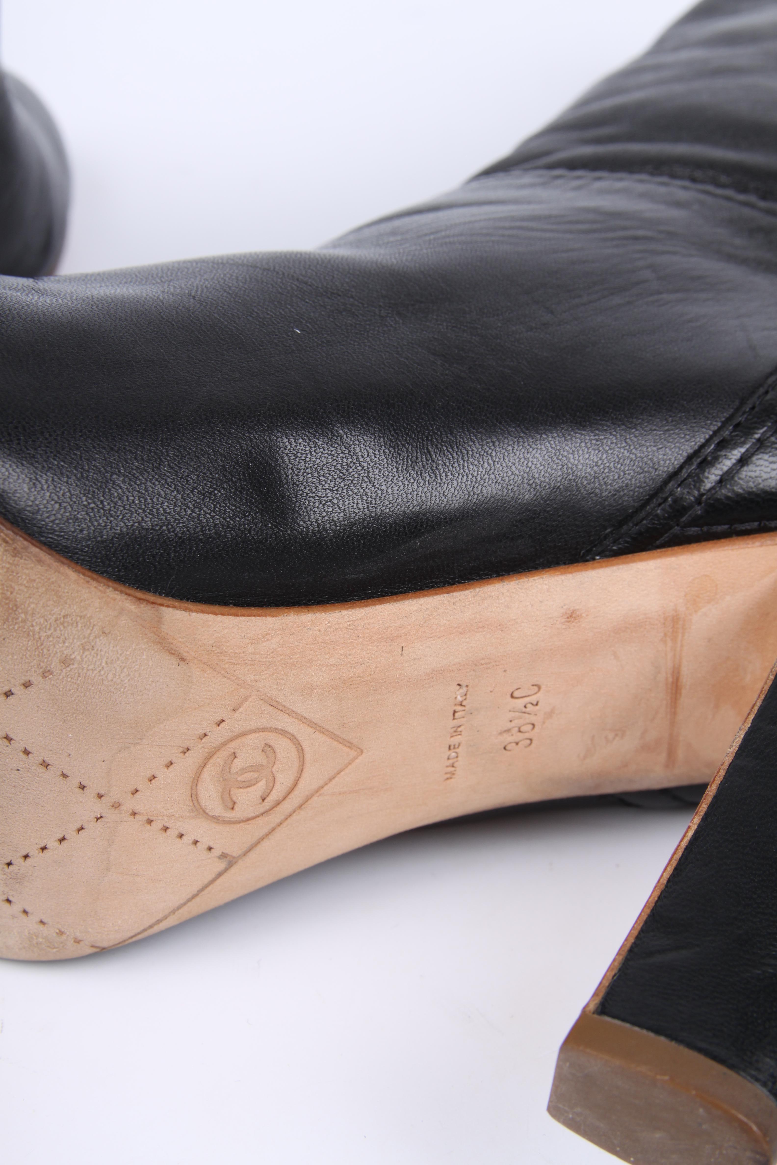 Women's Chanel High Heeled Boots - black
