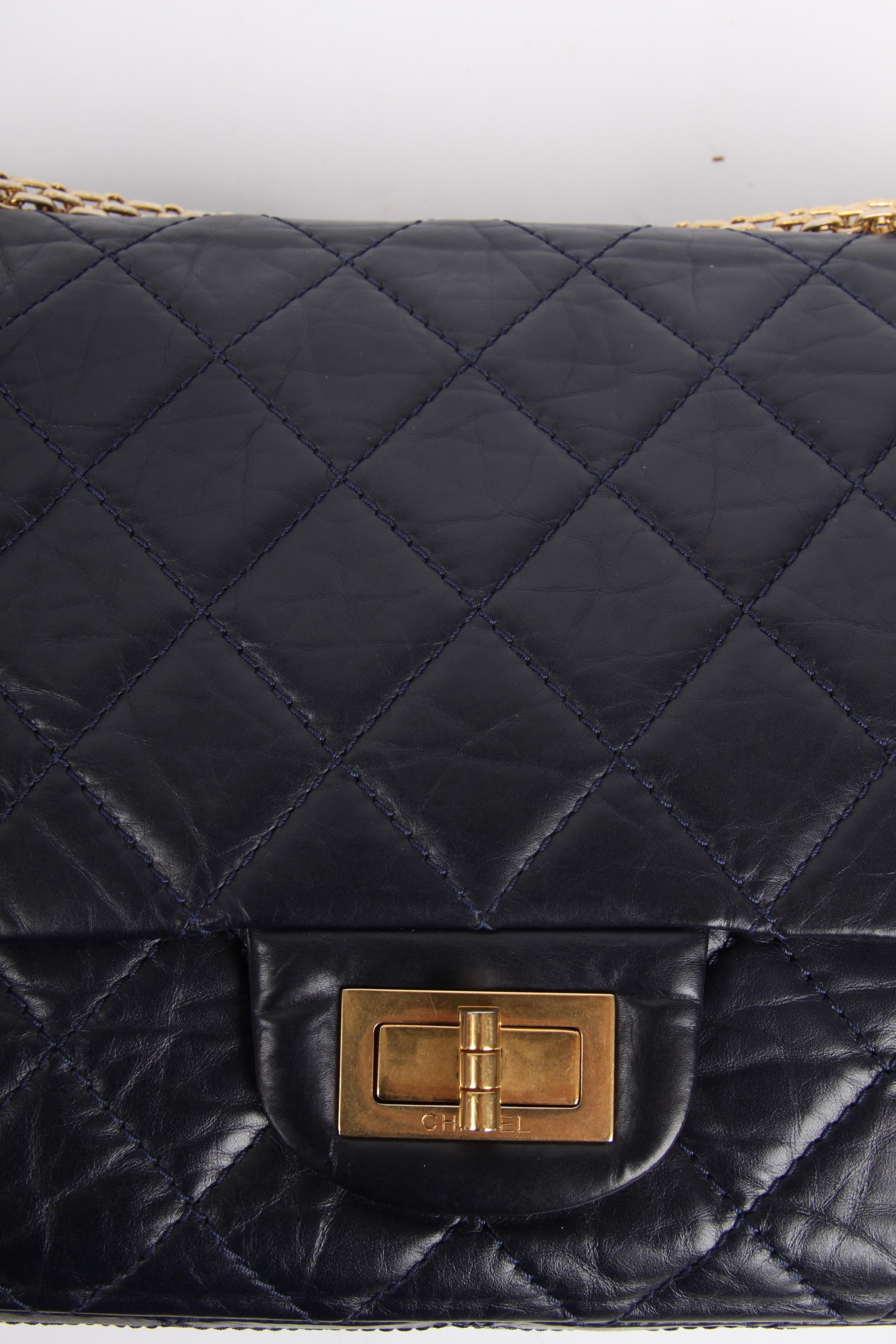 Chanel Reissue 2.55 Timeles Double Flap Bag 227 - dark blue 2