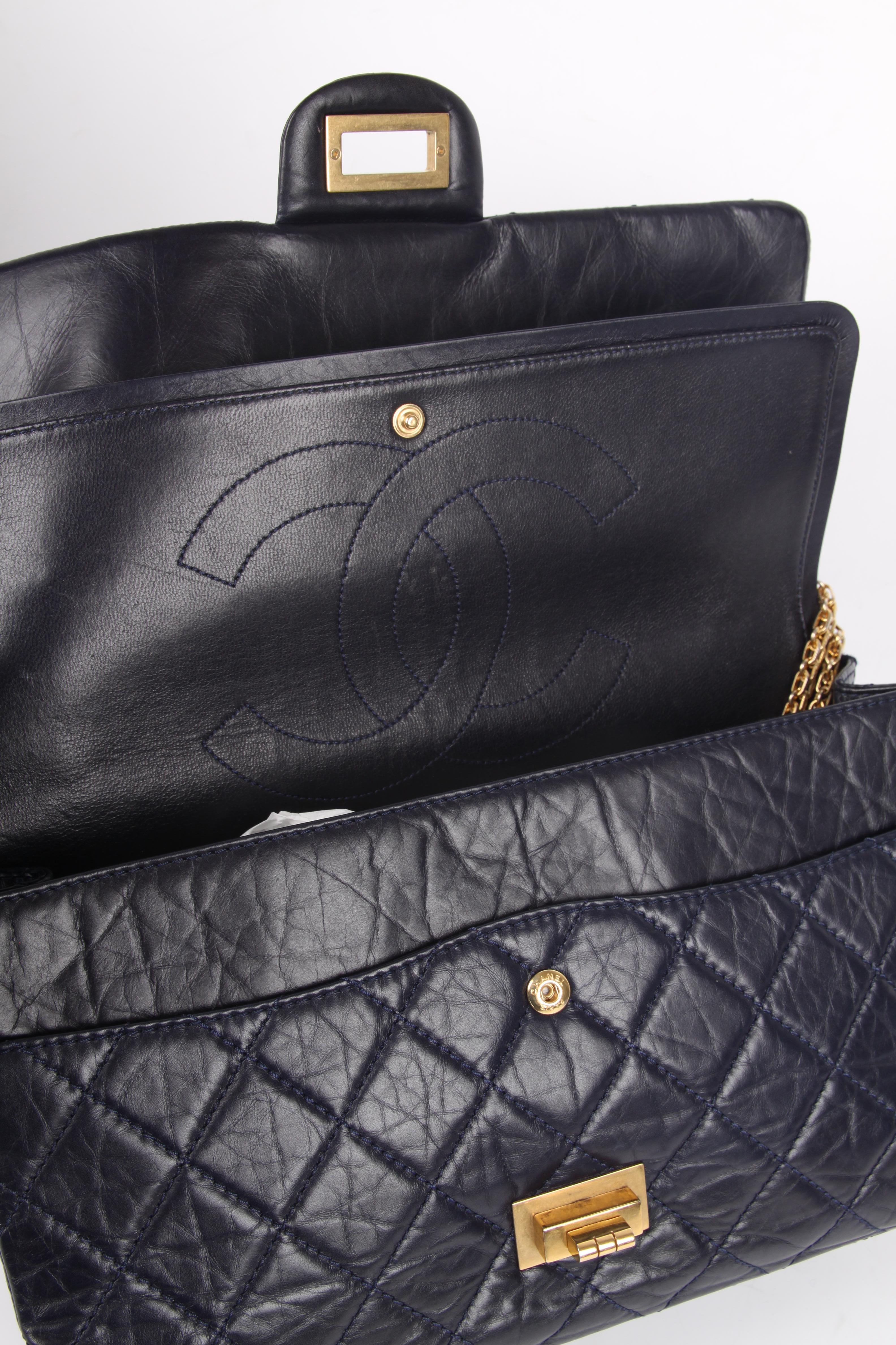 Chanel Reissue 2.55 Timeles Double Flap Bag 227 - dark blue 3