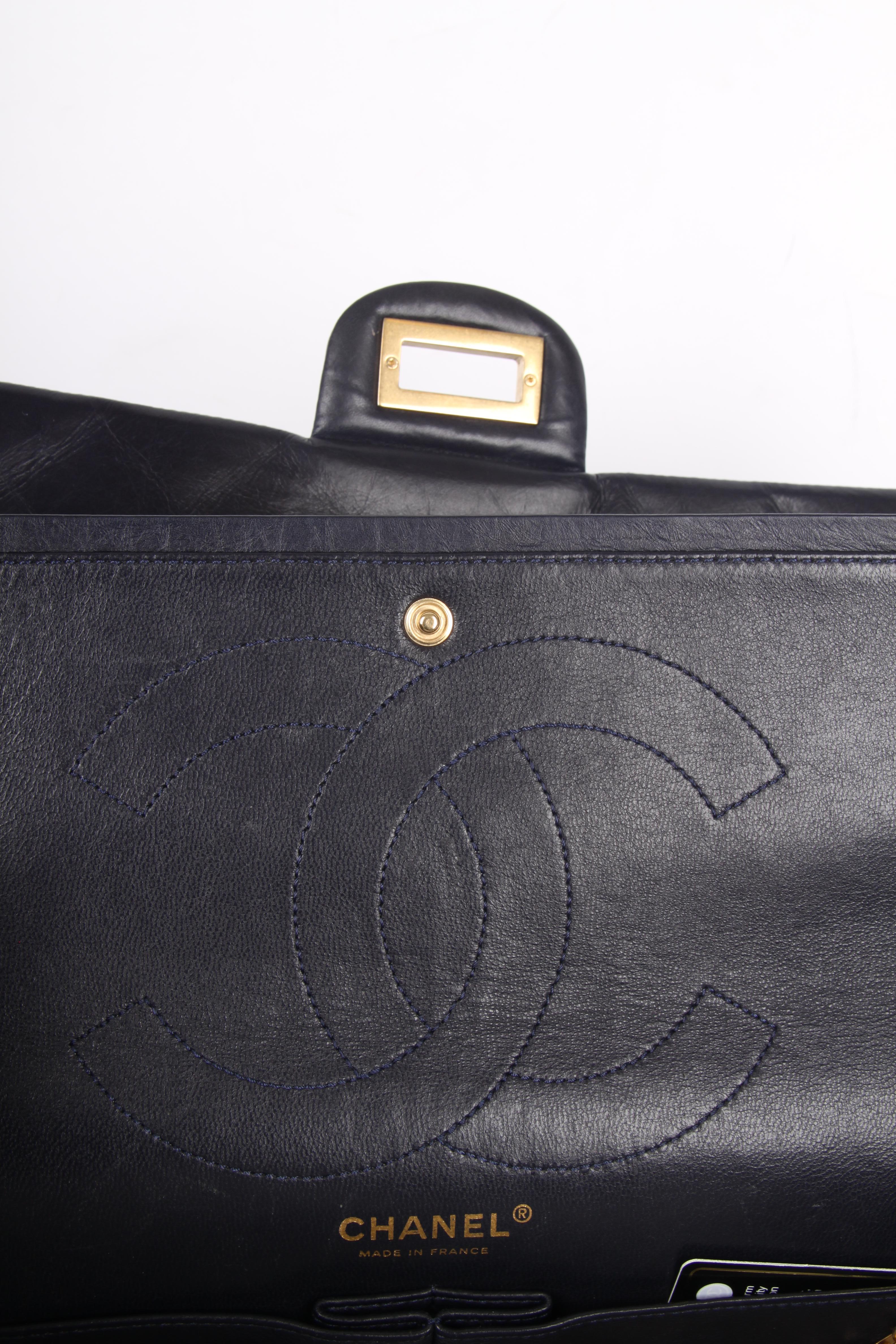 Chanel Reissue 2.55 Timeles Double Flap Bag 227 - dark blue 4