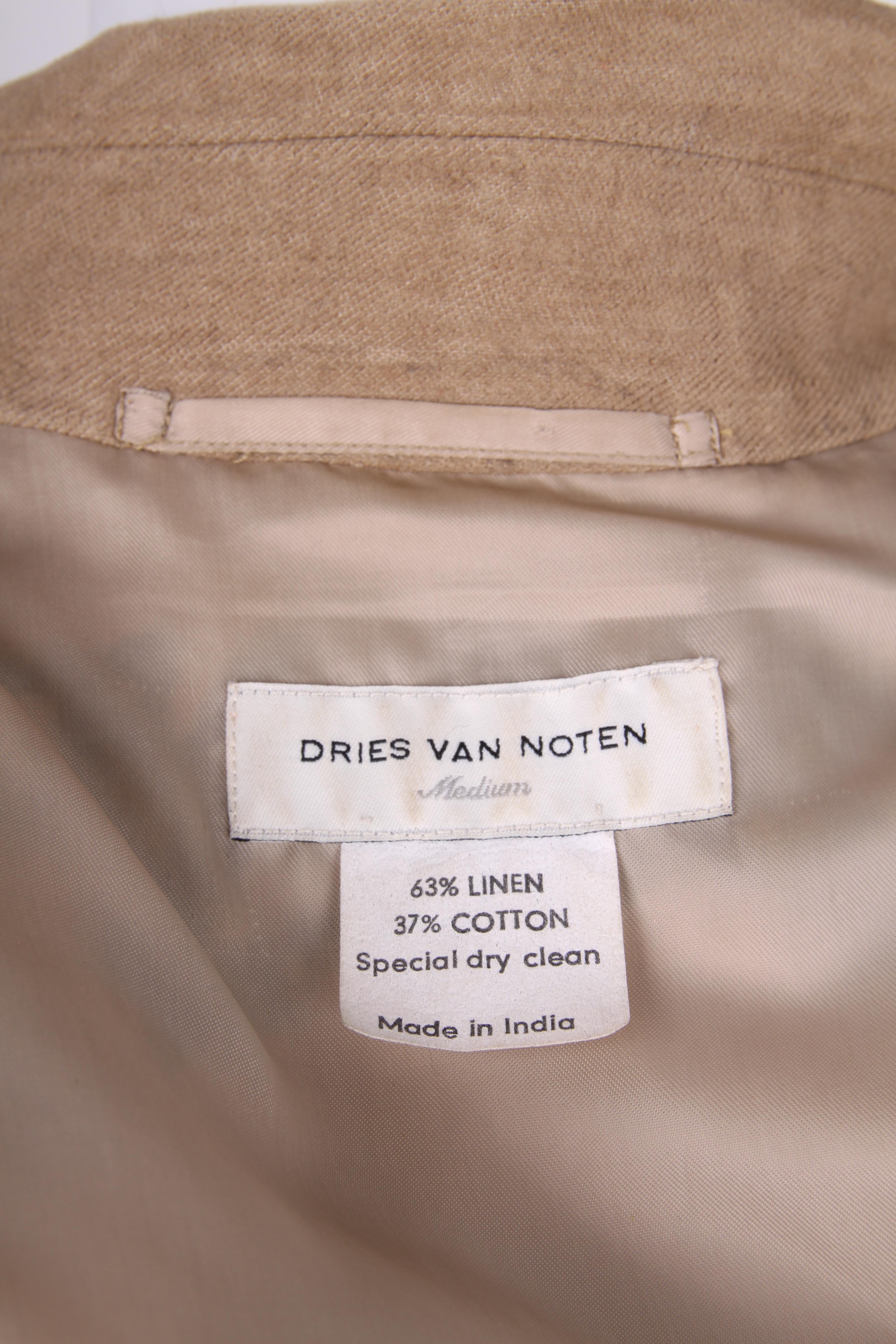 Brown   Dries van Noten Embroidered Jacket - taupe/black   Dries van Noten Embroidered For Sale