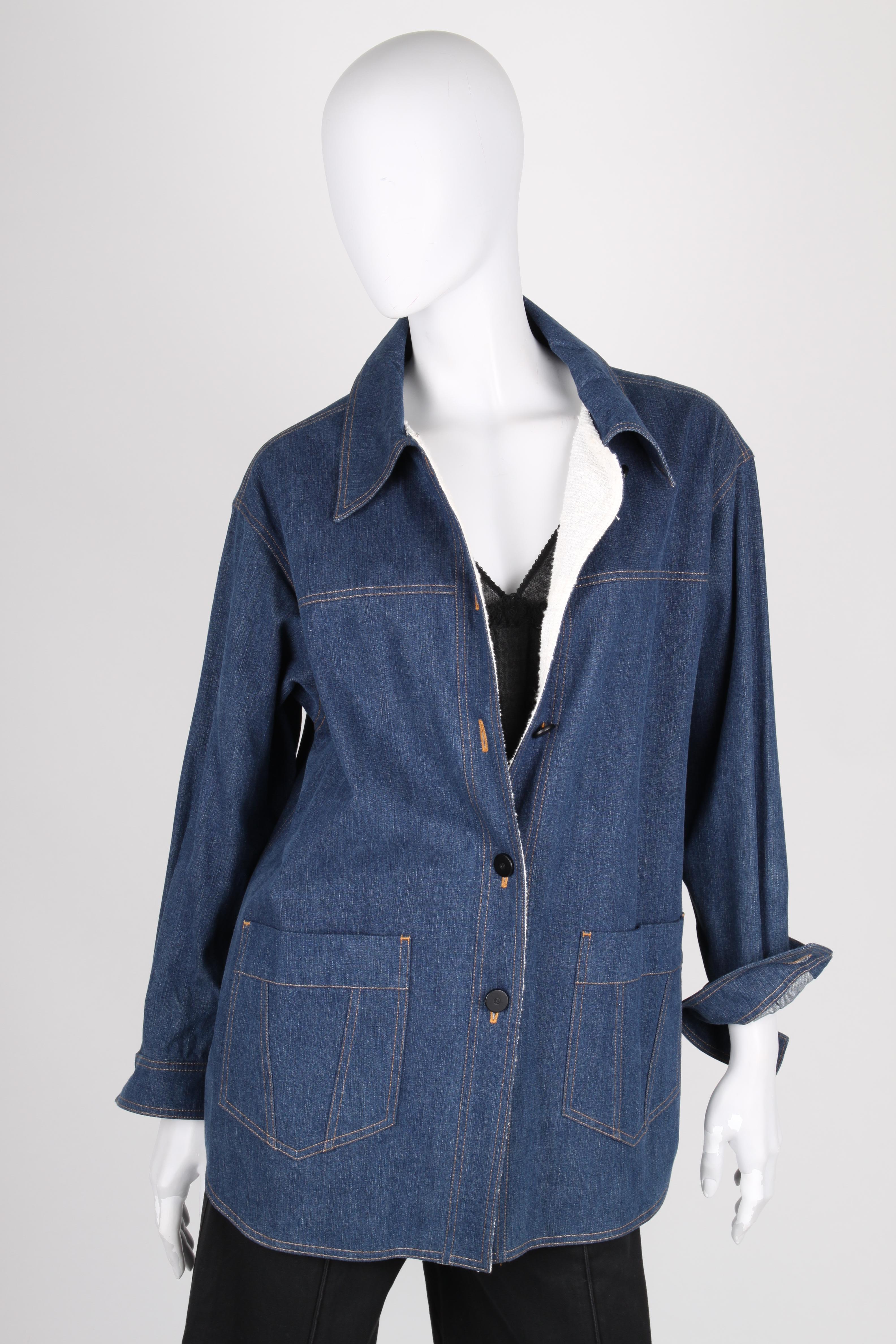 Chanel Oversized Denim Coat / Blouse - blue For Sale 3