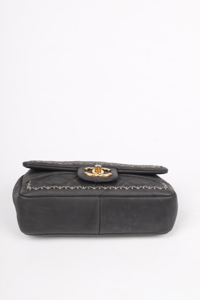 Chanel Classic Bag Feston Stitch - dark grey at 1stDibs