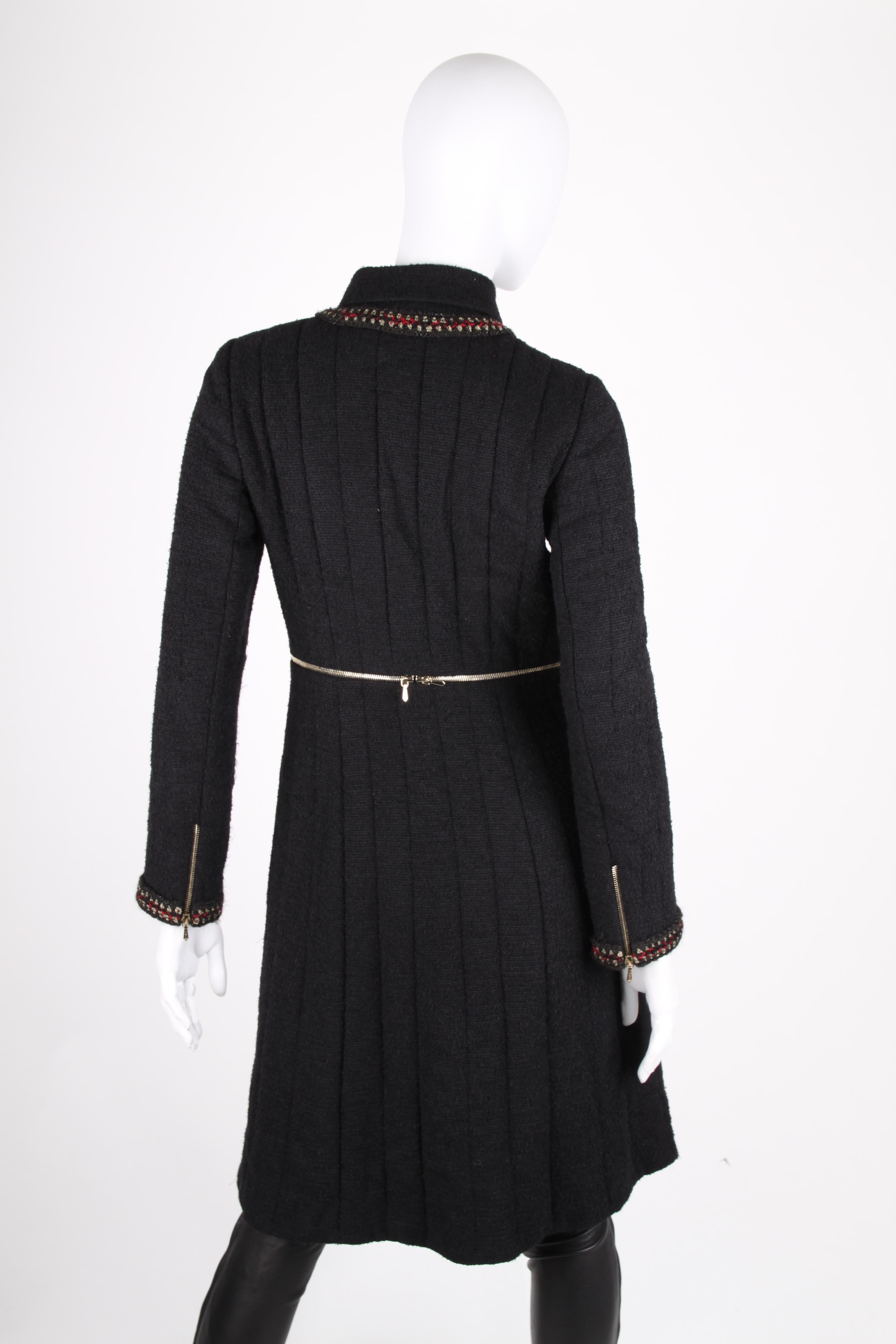 Chanel Paris Shanghai Collection Wool Coat - black In Excellent Condition In Baarn, NL