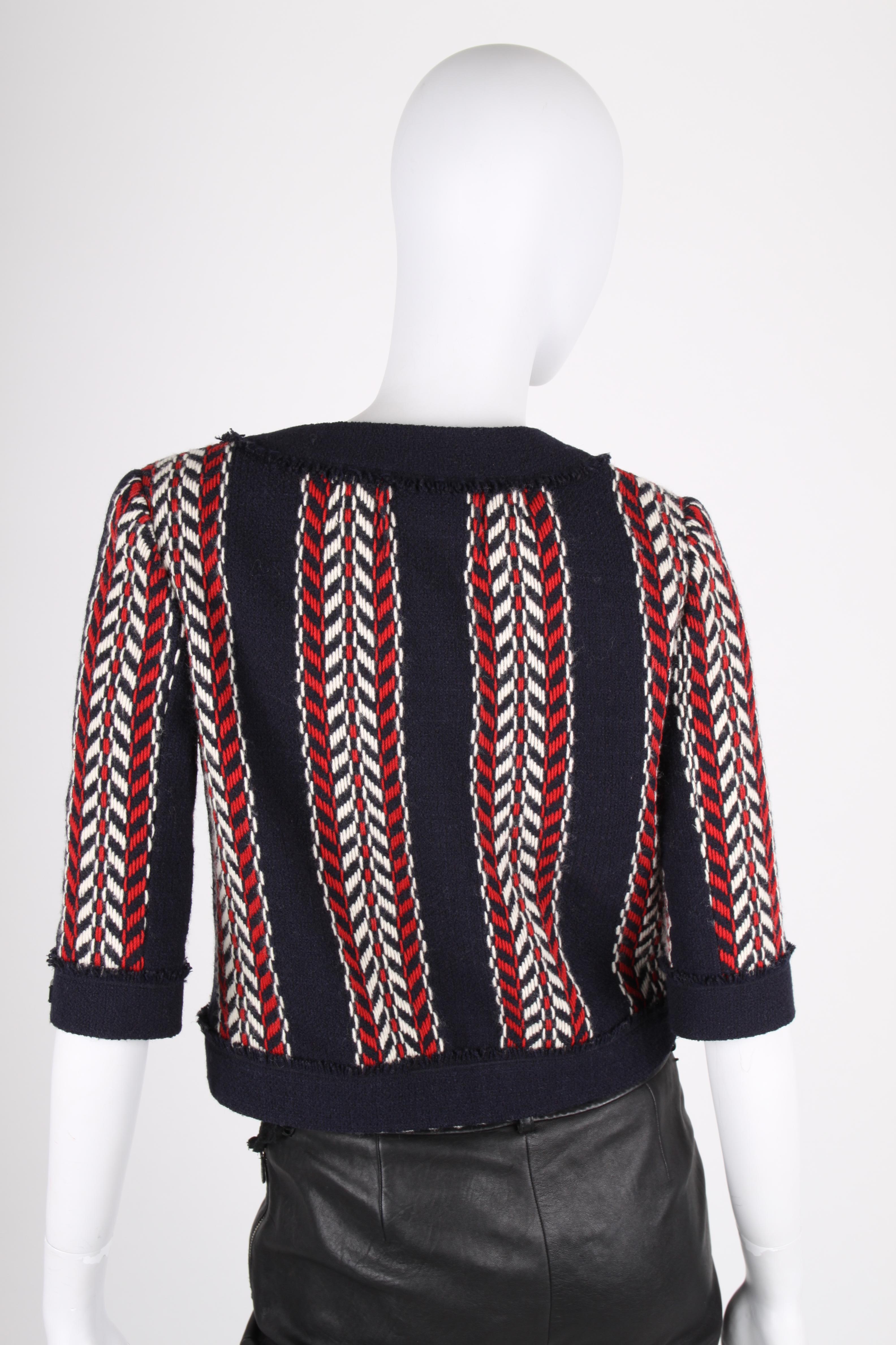   Chanel Wool Jacket - blue/red/white    In Excellent Condition For Sale In Baarn, NL