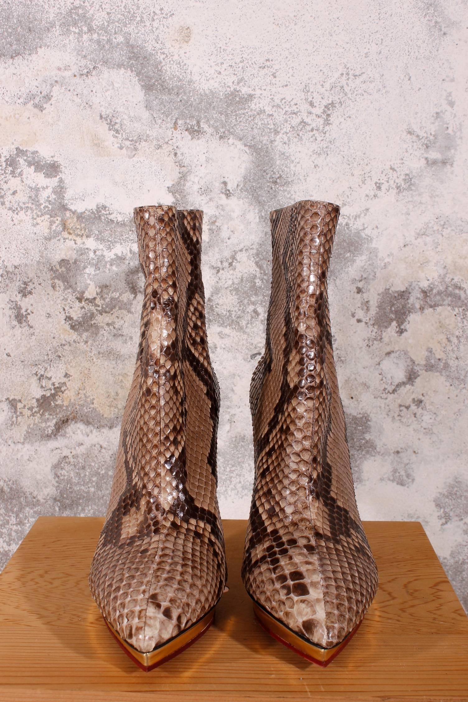 Women's Charlotte Olympia Deborah python boots For Sale