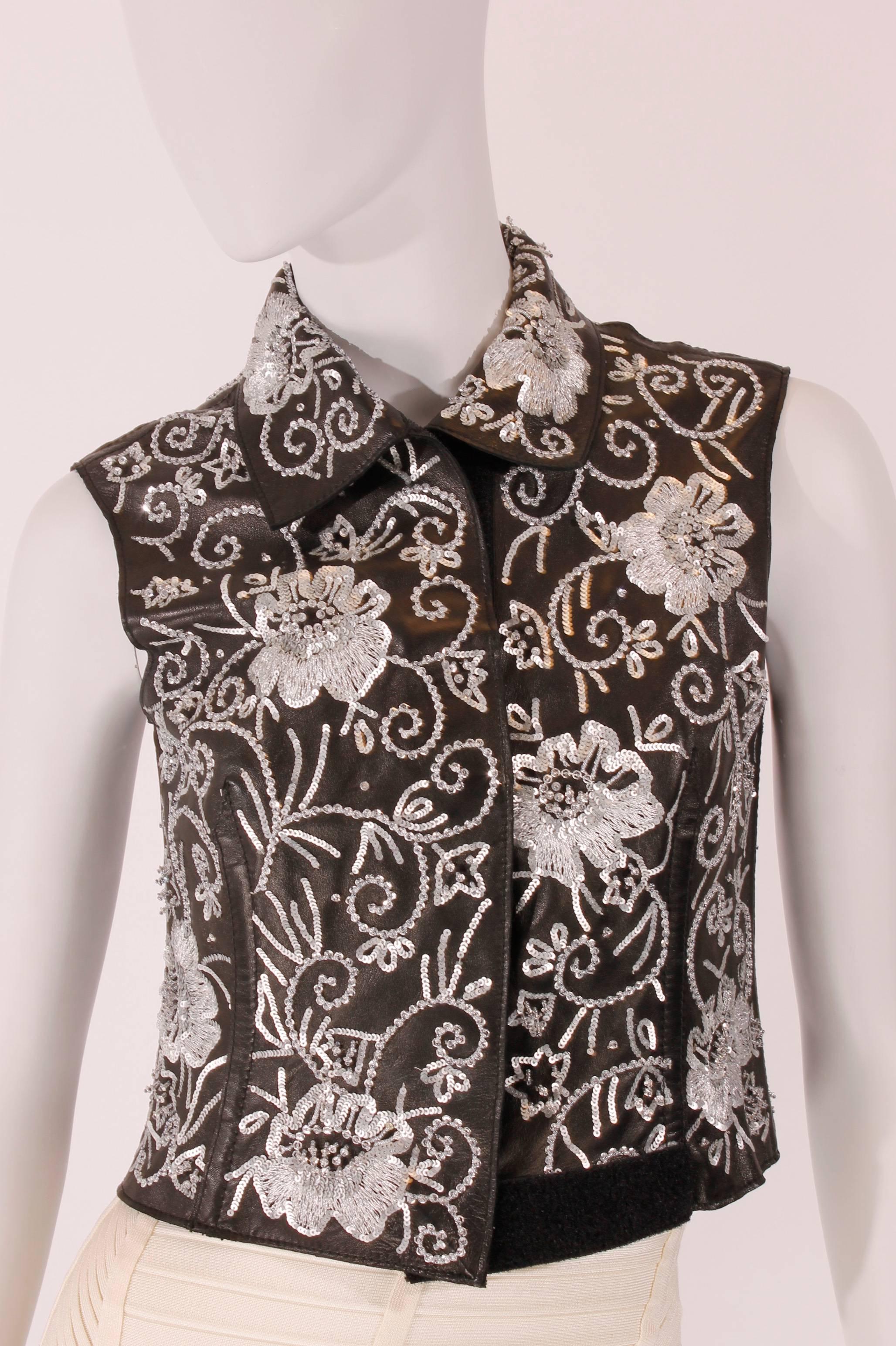 Black Dolce&Gabbana black leather vest For Sale