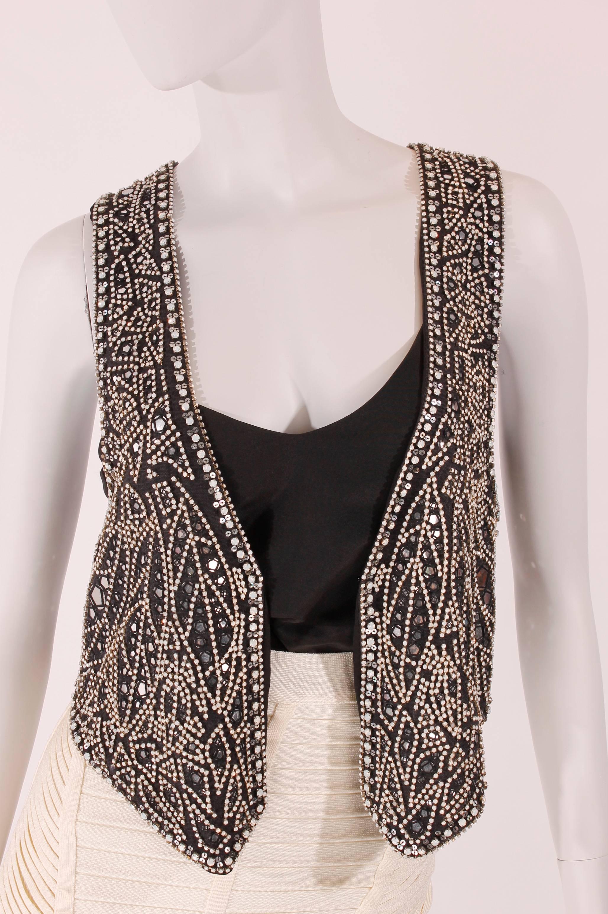 Balmain black linen studded vest For Sale at 1stDibs