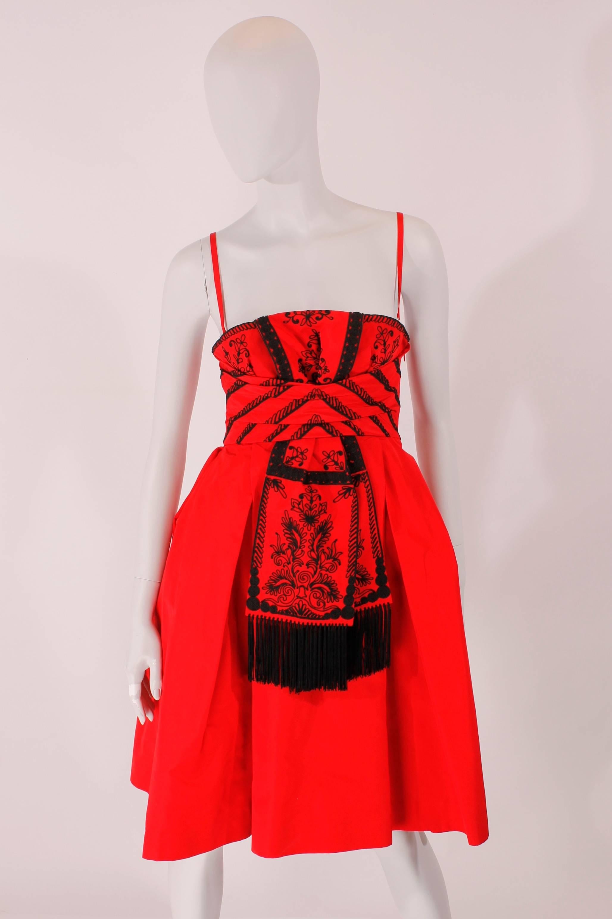 Dior Strapless Dress - red/black In New Condition For Sale In Baarn, NL