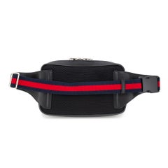 Gucci Gg Supreme Black Grey Coated Canvas Web Belt Bag