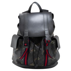 Gucci Bestiary Tigers Black Gg Supreme Web Flap Backpack