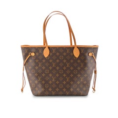 Louis Vuitton Brown Monogram Canvas Leather Neverfull MM Tote Bag